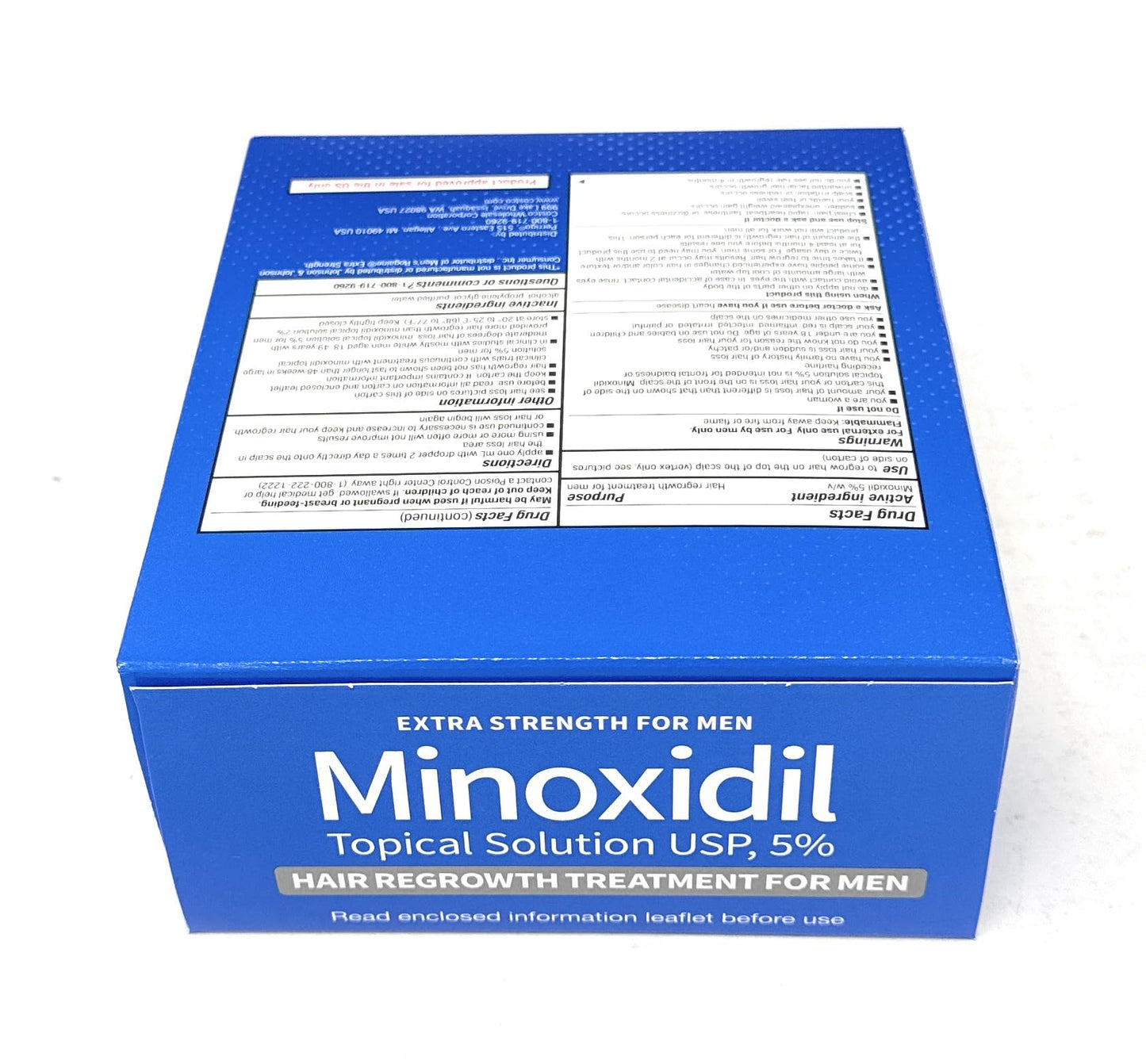 Kirkland Signature Minoxidil Topical Solution USP 5%, Extra Strength Hair Regrowth Treatment for Men, 6 Months Supply