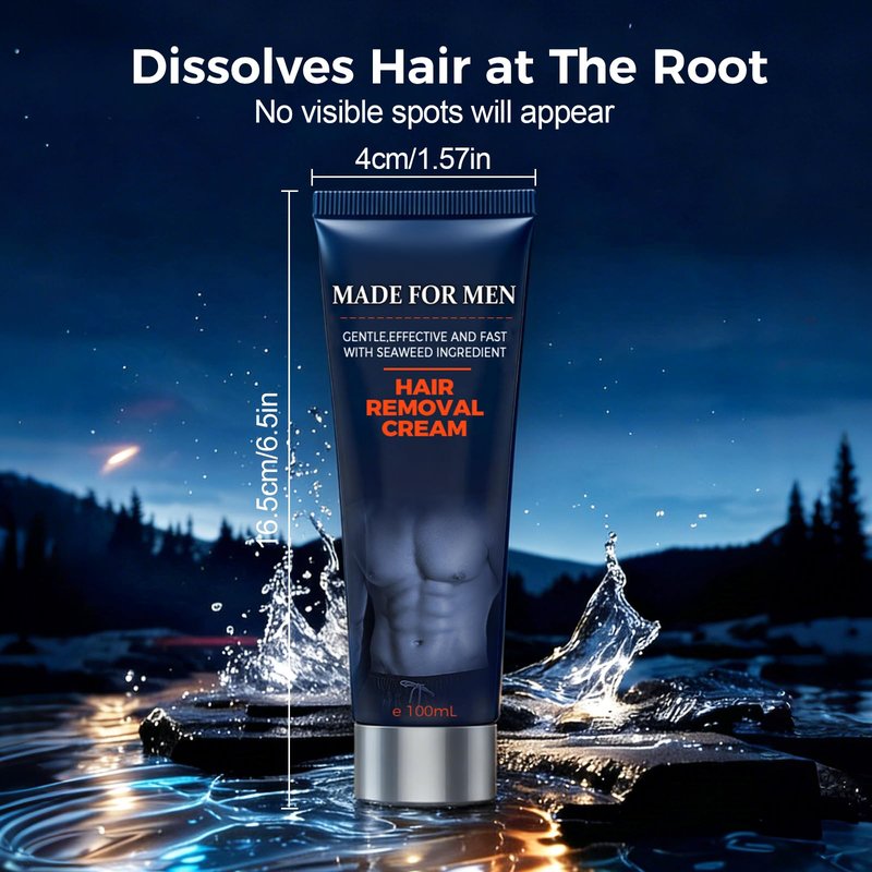 Fast-Acting Body Hair Removal Cream for Men, 2026 New Men’s Hair Removal Cream for Full Body and Intimate Areas, Moisturizing Soothing Painless Depilatory Cream for Male Grooming (3, One Size)