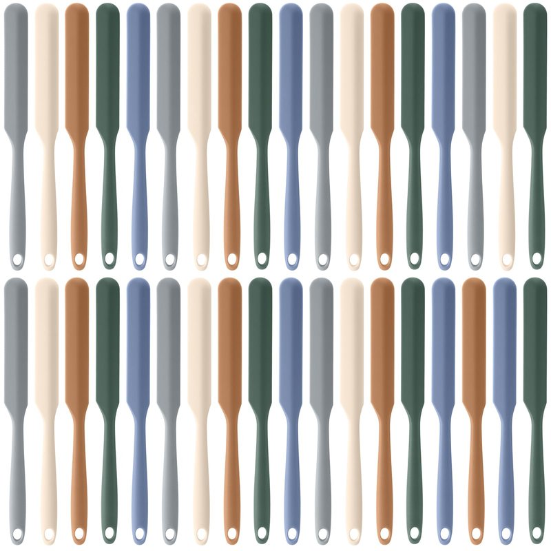 Honeydak 36 Pcs Mini Silicone Spatula Bulk 8.3 inch Small Rubber Spatula with Long Handle Heat Resistant Jar Cake Cream Butter Scraper Resin Craft Non Stick Kitchen Tools for Baking Cooking Mixing