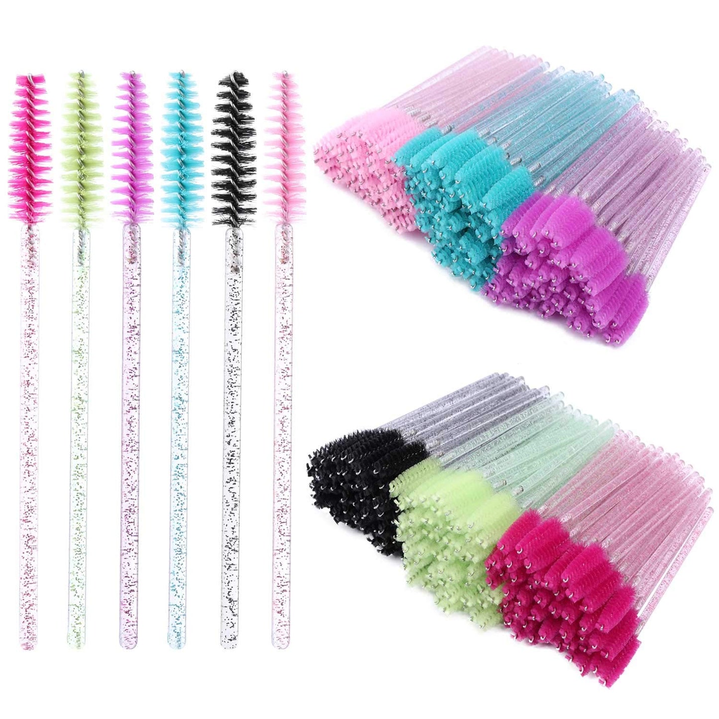 Disposable Mascara Wands - 300 Eyelash Brushes for Extensions, Eyebrows & Makeup | Crystal Tbestmax