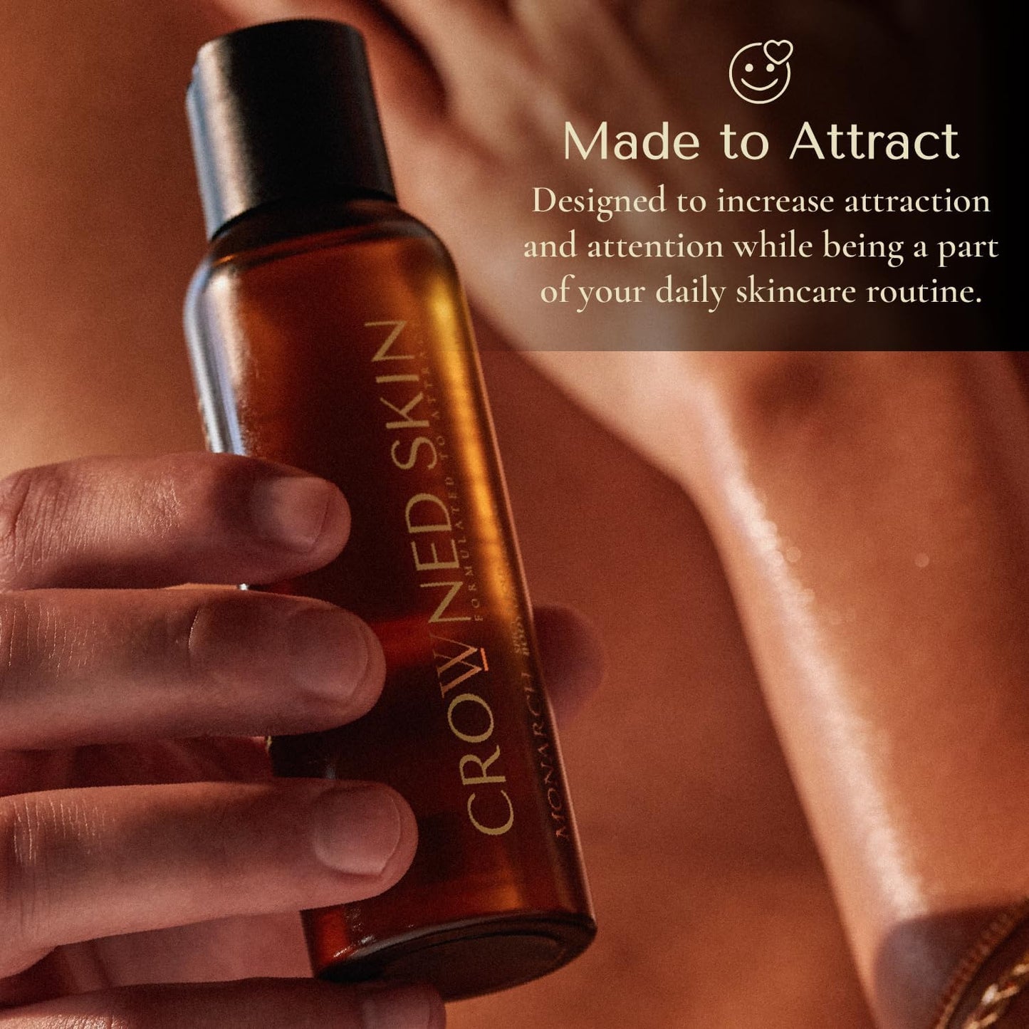 Crowned Skin King Body Oil Cologne for Men | Warm and Alluring Scent | As Seen On Shark Tank | Blended with Sandalwood & Leather | Infused with Jojoba and Grapeseed Oil | All-Day Fragrance | 4oz