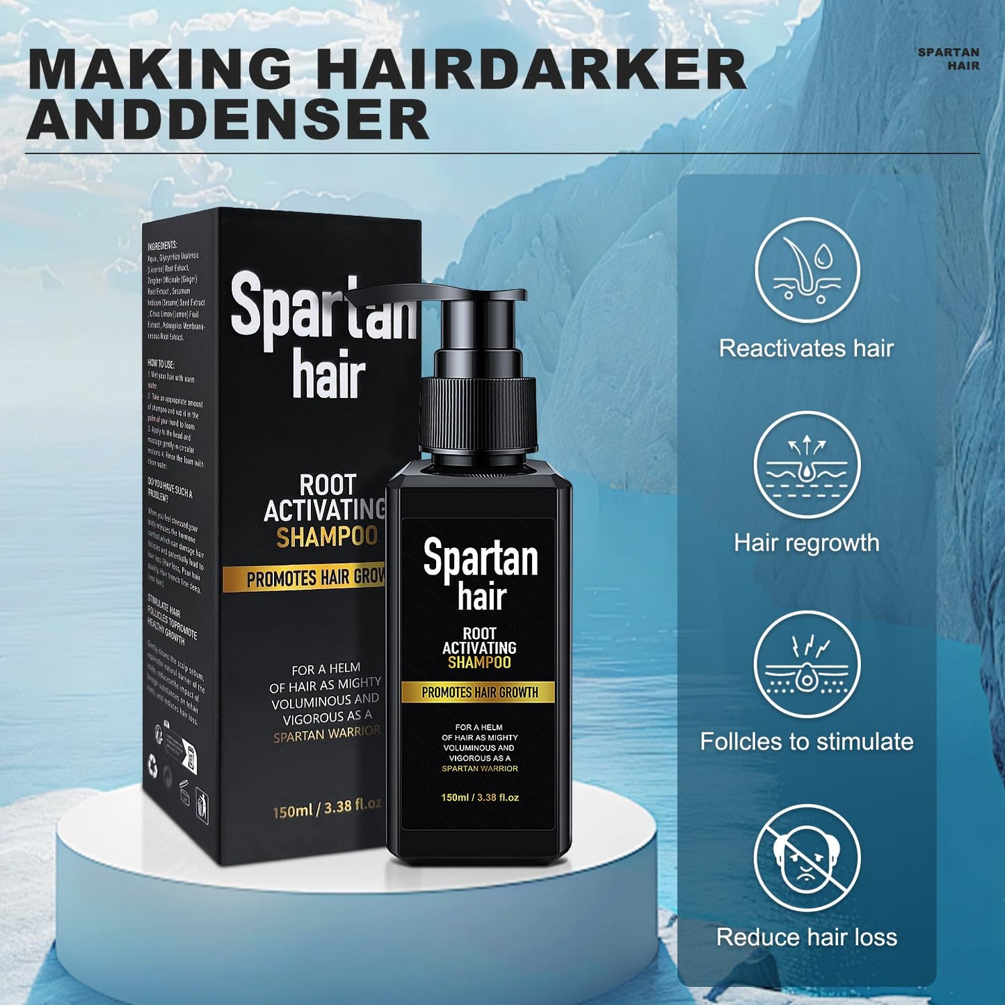 Shampoo for Men- Strengthening & Smoothing System for Thinning and Gray Hair - Adds Volume & Nourishes - Men & Women