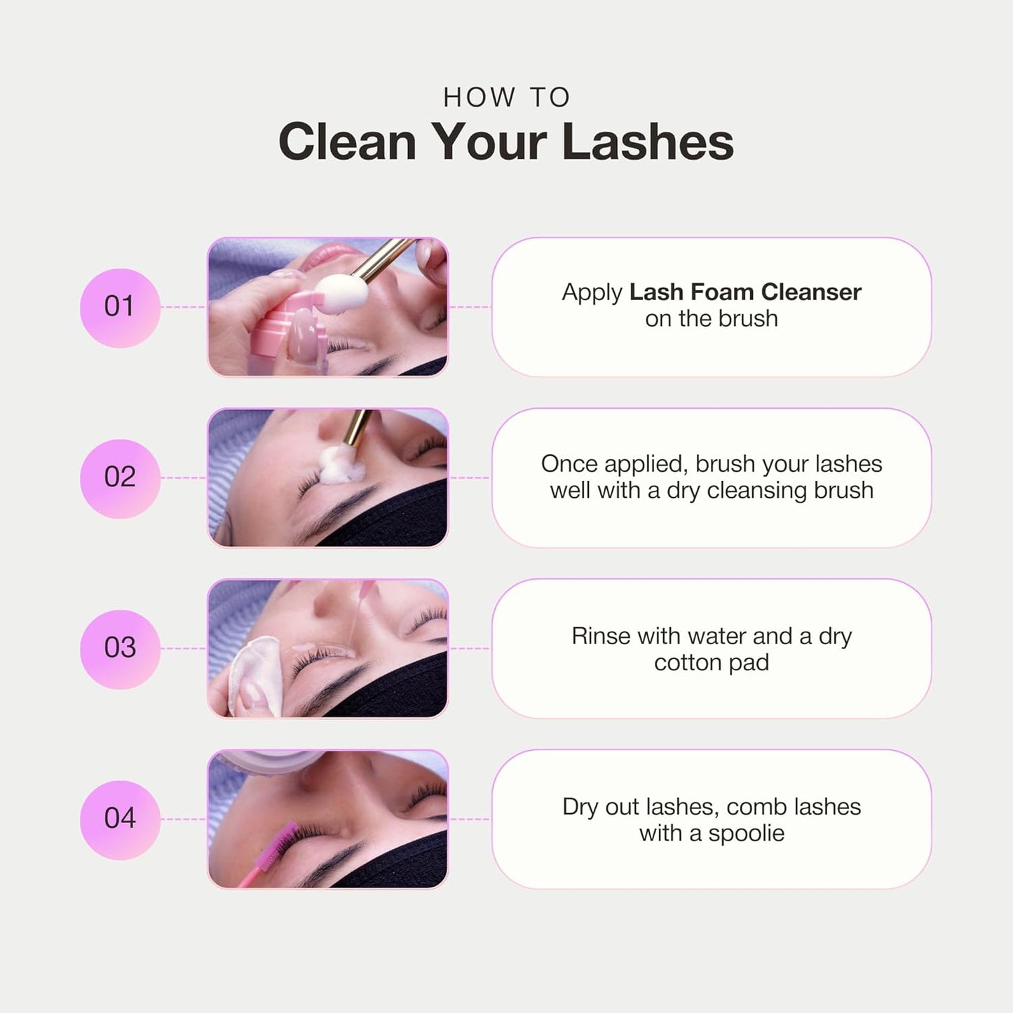 Curacoro Eyelash Extension Cleanser - Unscented Foam Shampoo for Sensitive Skin | 60ML, Removes Waterproof Makeup