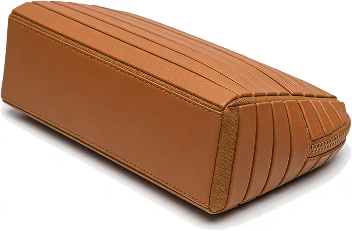 Makeup Organizer for Women - Waterproof Toiletry Bag with Dividers | Brown Travel Case