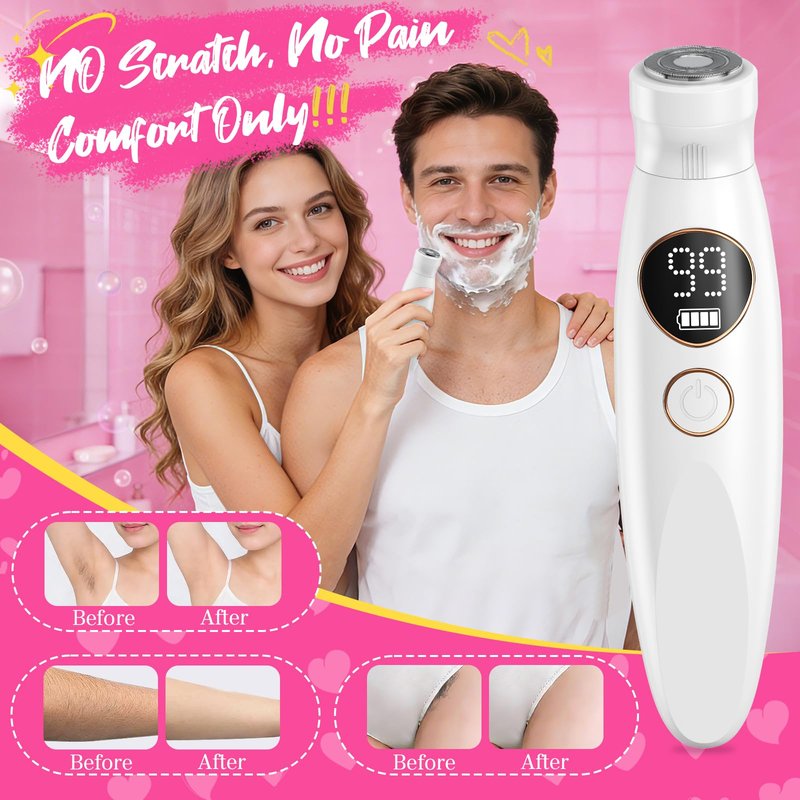 5-in-1 Bikini Trimmer for Women, Lady Electric Razor Shaver Replaceable- Waterproof Facial & Pubic Hair Trimmer with USB Charge Dock, Travel Cordless Body Shaver for Face/Legs/Underarm