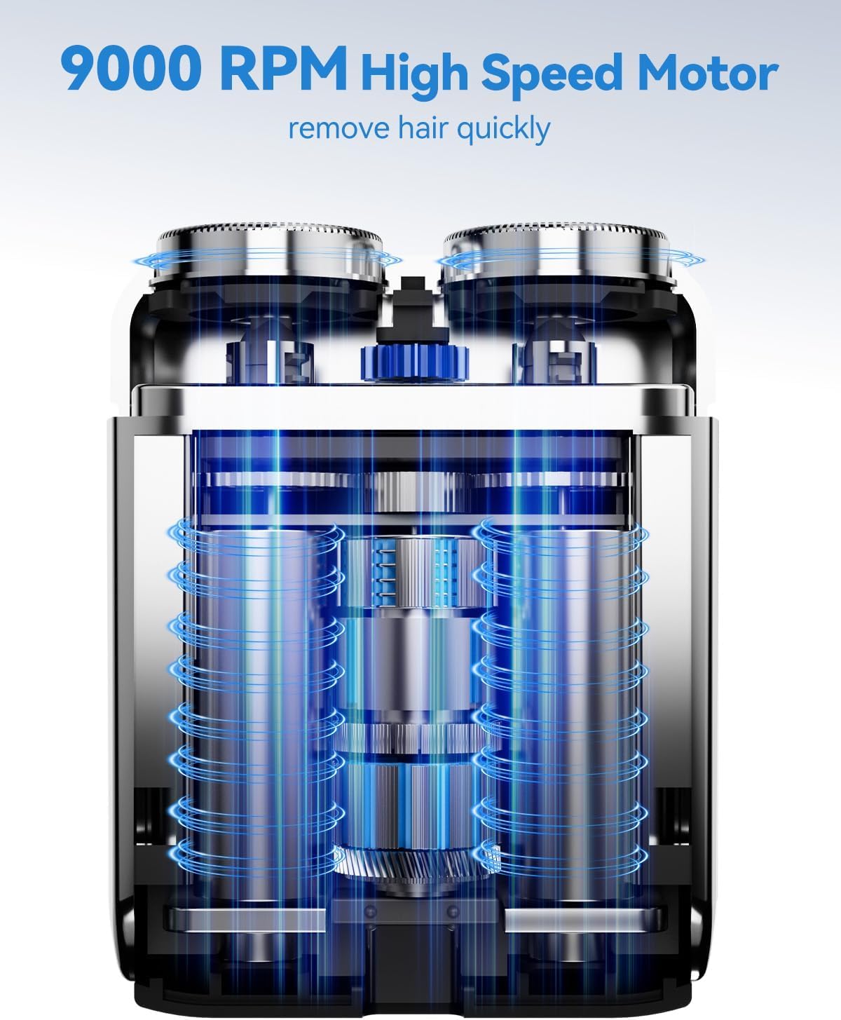 Mini Electric Shaver for Men - USB C Fast Charge Portable Small Shavers with LED Display - IPX7 Waterproof Wet and Dry Travel Electric Razor Dual Head Pocket Shaver for Beard Face