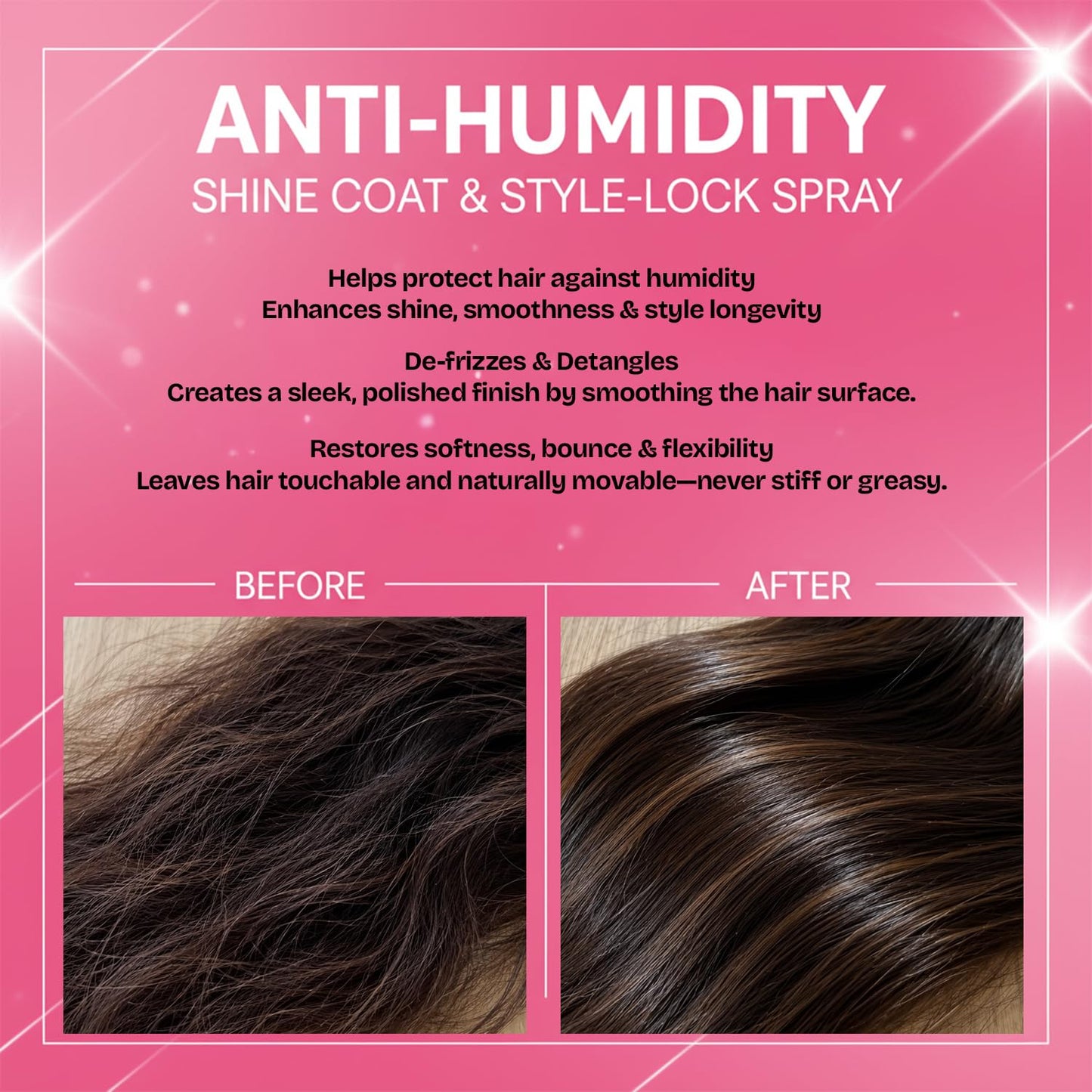 Herbishh Glass Glow Hair Coat Spray(6.76 fl oz)Anti Humidity & Heat Protectant Shine Coat for Frizz Control & Glossy Finish, Lightweight Texture Finishing Mist, Salon Quality Styling Spray Women & Men