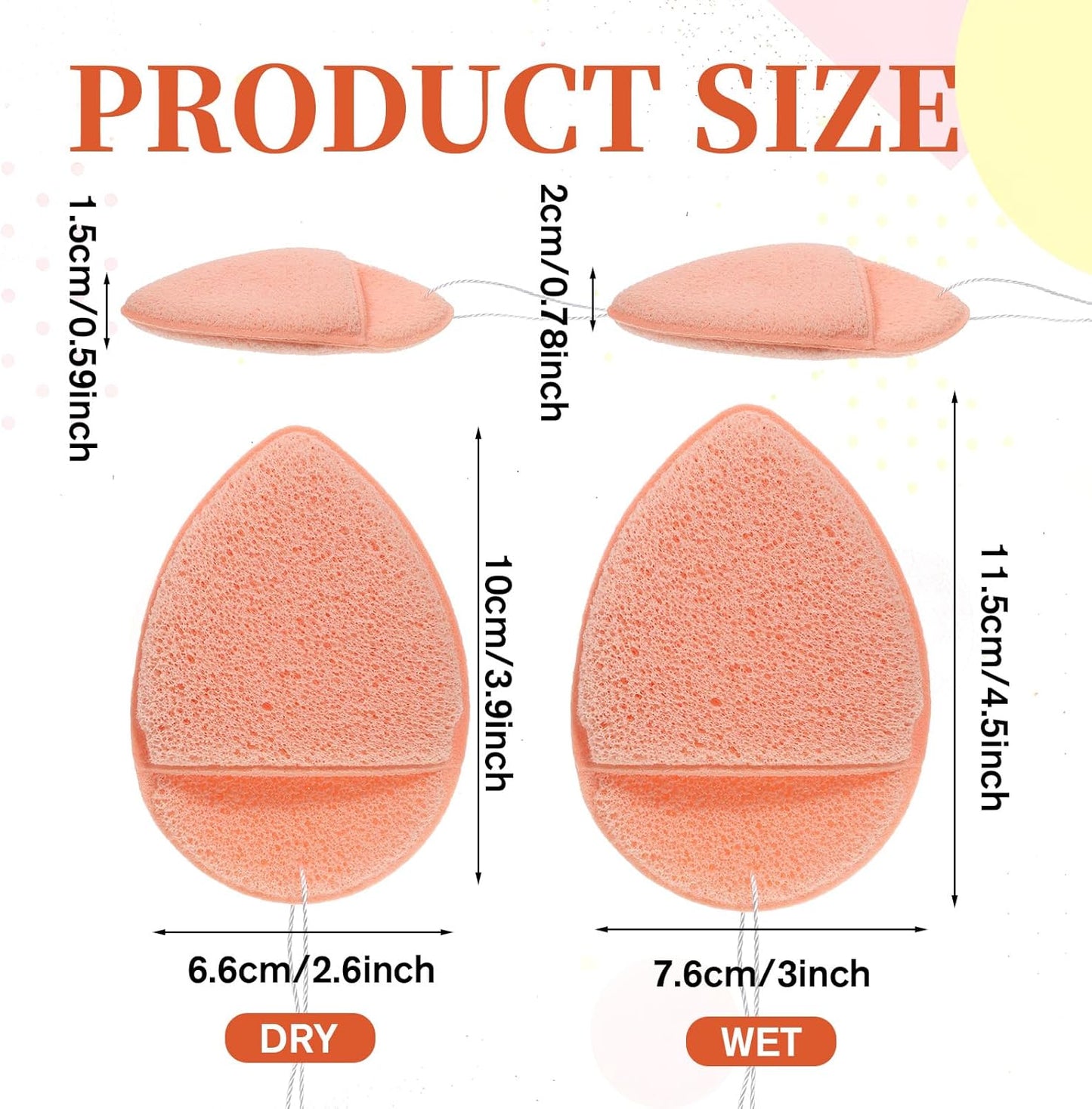 Facial Sponges Set - 7 Pcs Soft Reusable Cleansing Puffs | Colorful Exfoliating Pads for Daily Use