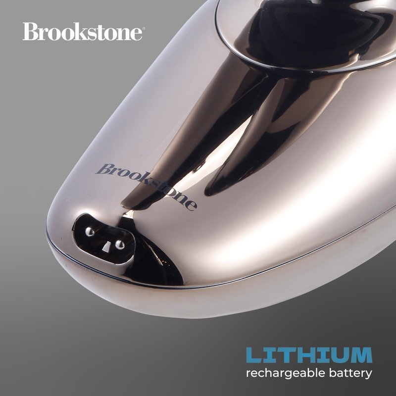 Brookstone - 6-Head Flex Shaver, Close Shave with Pivoting Heads & Rechargeable Battery for Smooth, Comfortable Grooming (Black)