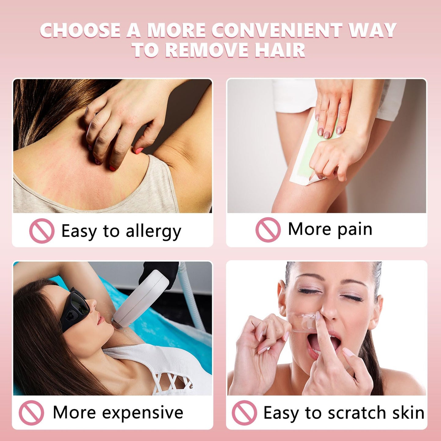 Chengu 202 Pcs Hair Removal Pad Sets Smooth Away Hair Removal Kit 2 Sizes Skin Pad and 200 Pcs Exfoliation Fine Sandpaper for Women Skin Care