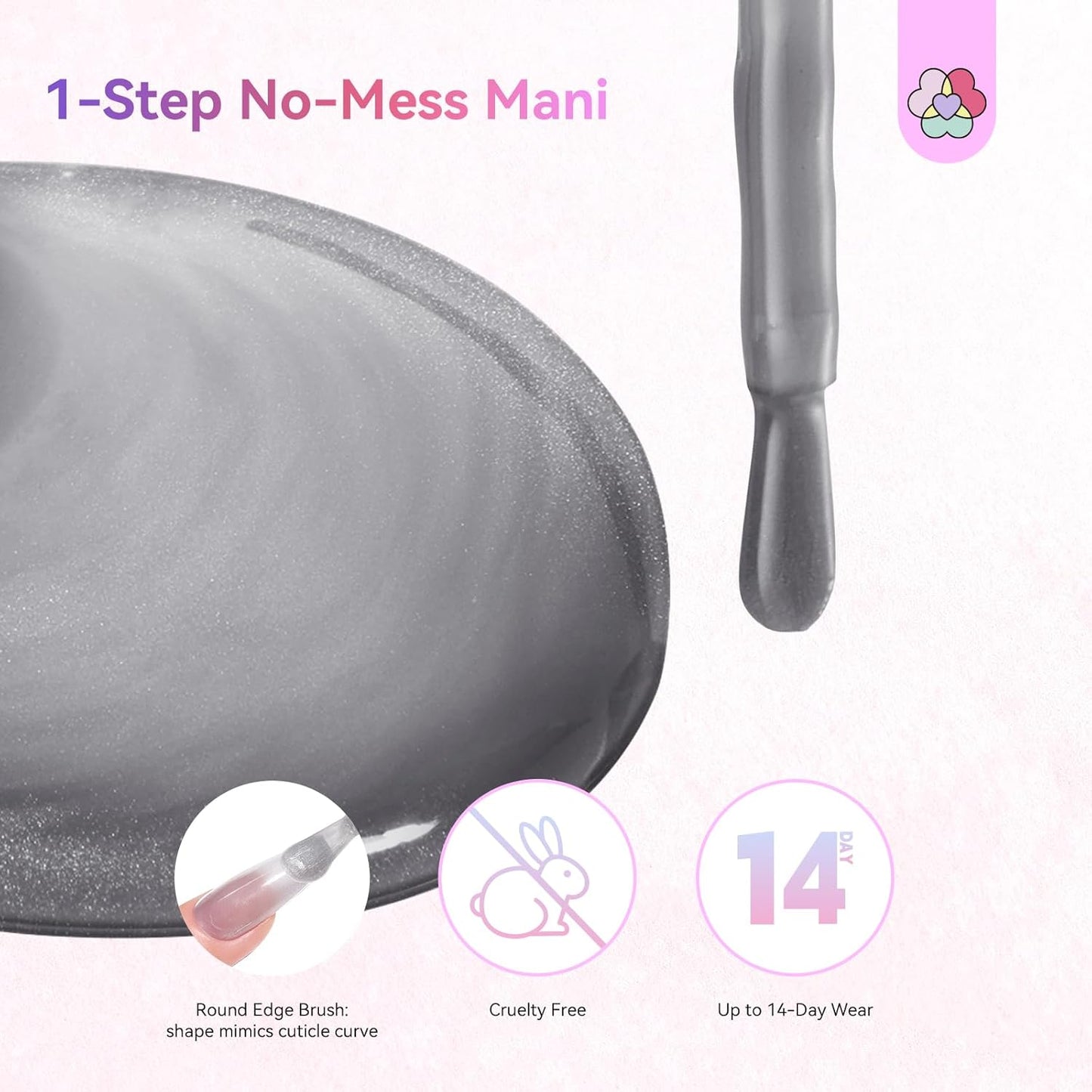 SAVILAND One-Step Cat Eye Gel Nail Polish - 5-in-1 Jelly Silver Color Builder | 0.5 OZ (15 ML)