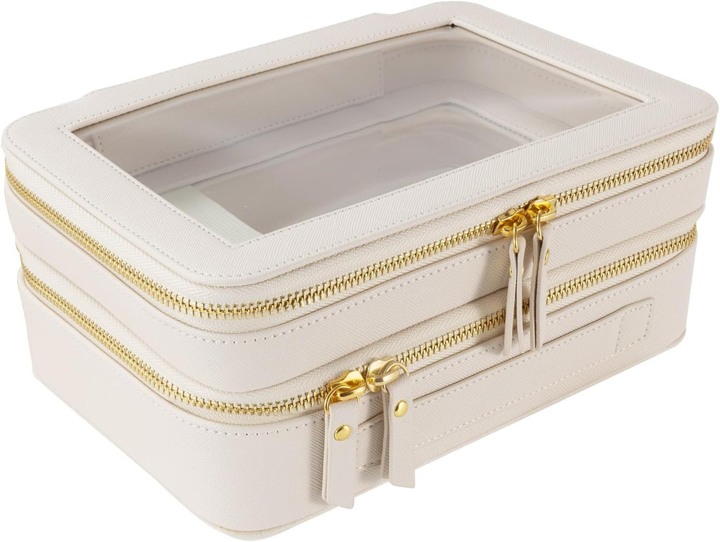 Clear Travel Toiletry Bag - Compact Makeup Organizer for Travel | White, SHC-TL-2