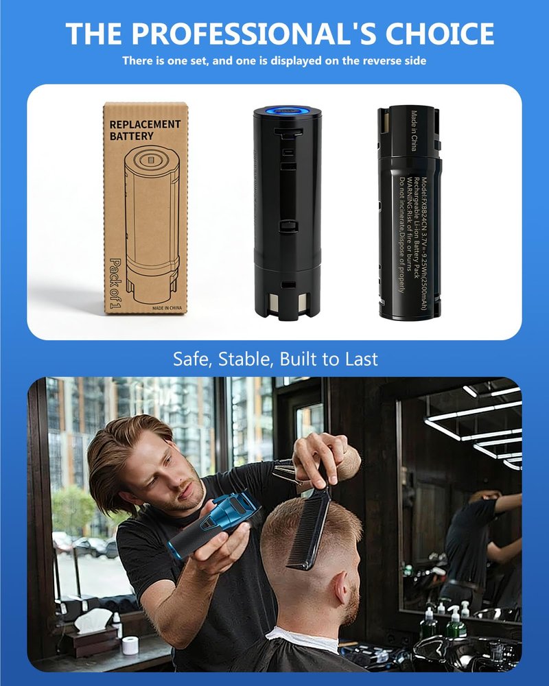 Loarysk Upgraded 2500mAh Replacement Battery for FXBB24,Compatible with BaBylissPRO All FXONE Tools,w/LED Indicator & Quick Release Button,Long-Lasting Power for Cordless Clippers (1 Pack)