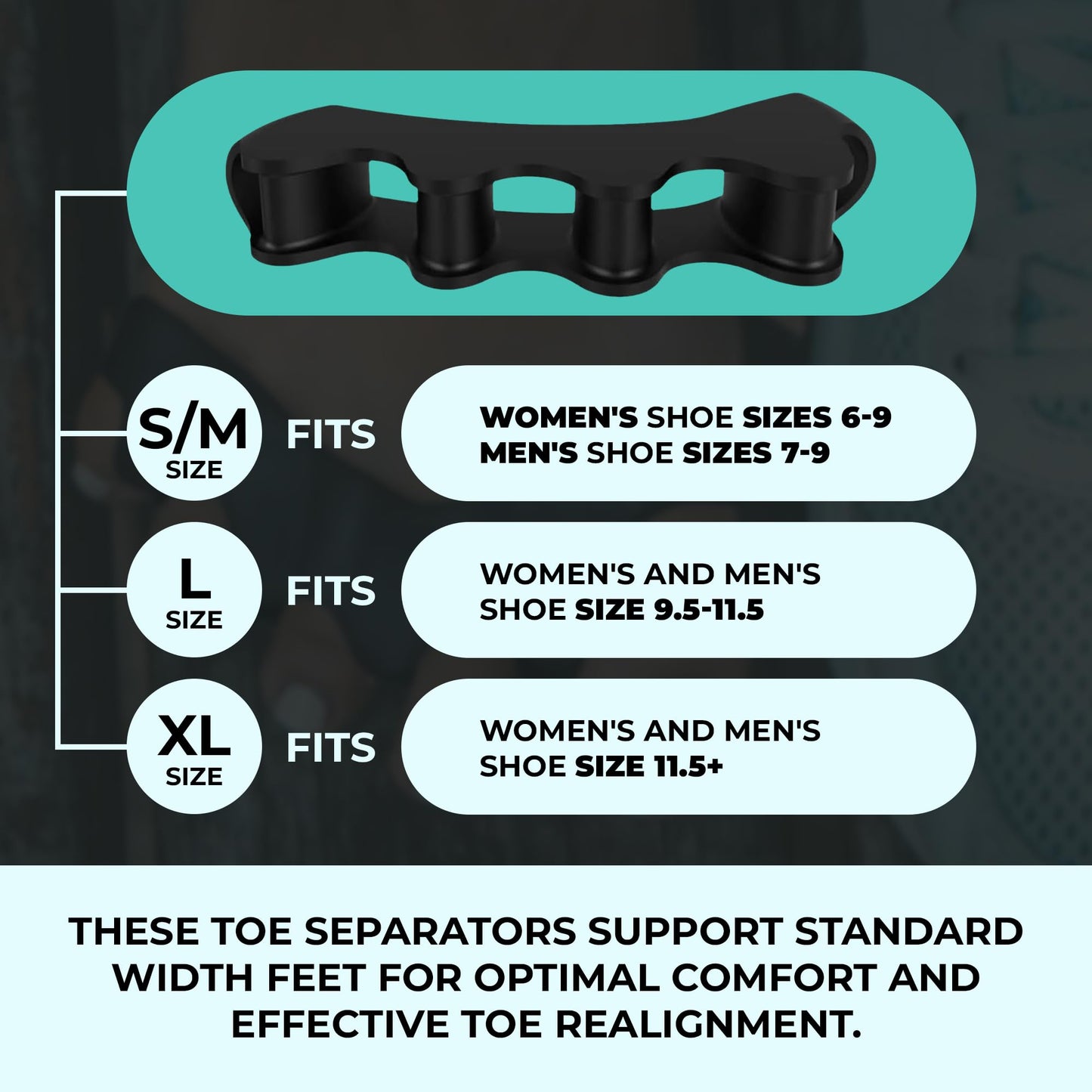 VYCE PrimalStep Toe Separators, Spreaders, Spacers, Straightener to Correct Toes for Men and Women, Bunion Corrector, Plantar Fasciitis and Athletic Mobility, Large