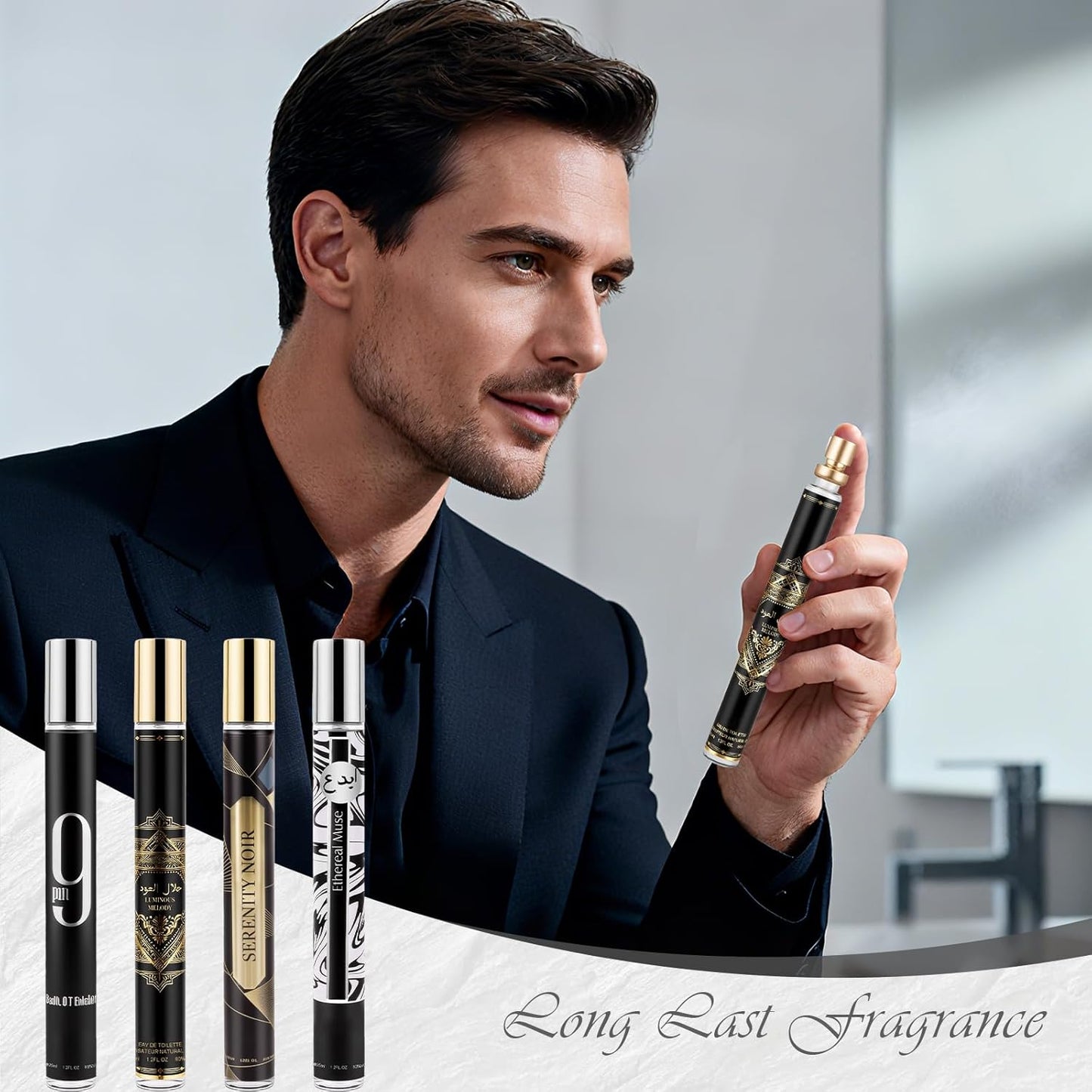 Men's Cologne Sampler Set - 4 Travel Size Eau De Perfume (4x35ml) | Perfect Gift for Birthdays, Anniversaries, Valentine's Day, Christmas