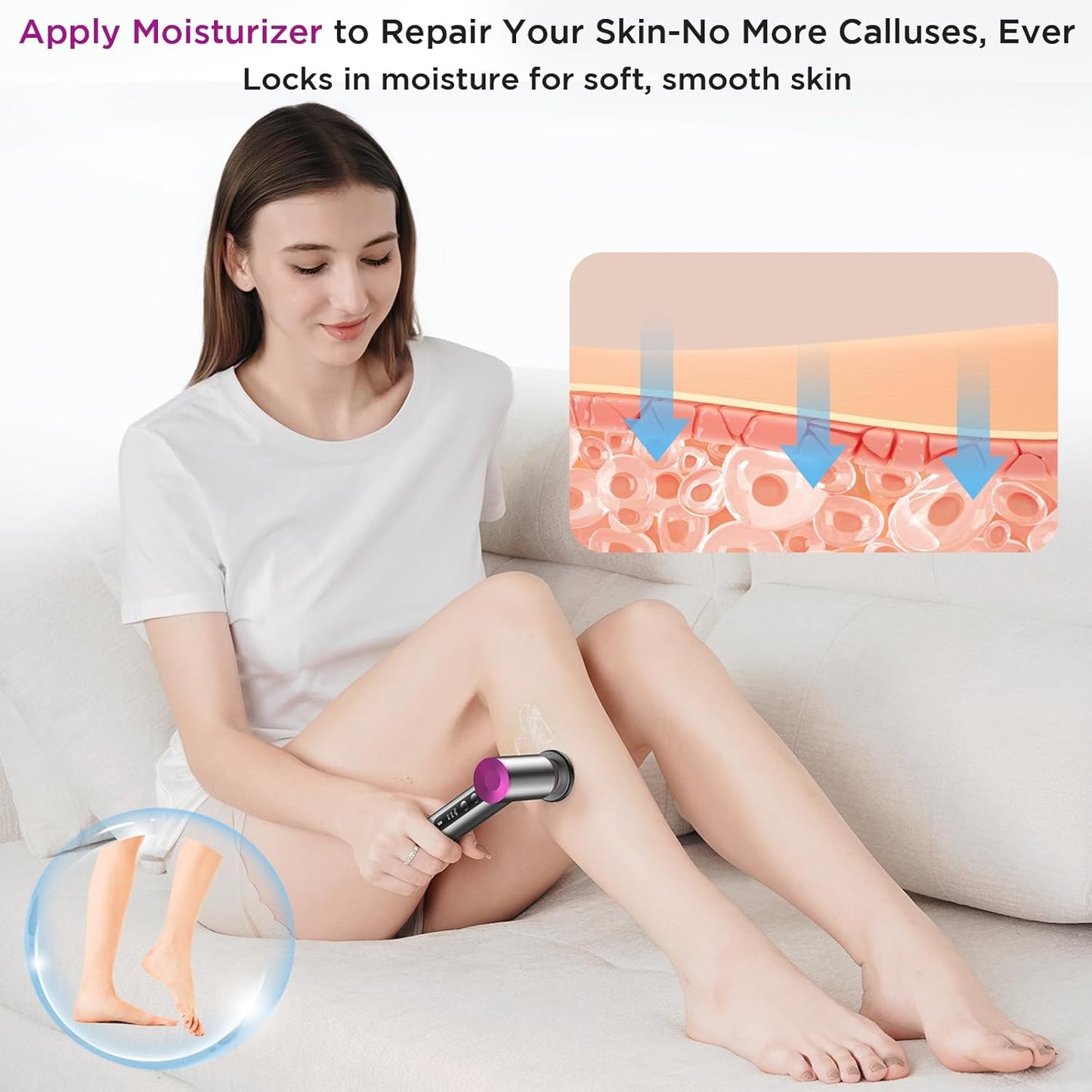 Electric Foot Callus Remover - Ergonomic Nano-Glass Head for Professional Home Pedicure | Reusable Foot File Tool
