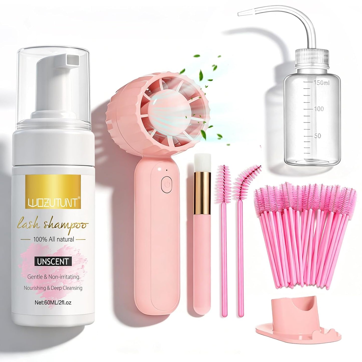 Eyelash Extension Cleanser Mousse - Portable USB Rechargeable Fan for Lash Care | Mini Handheld Design