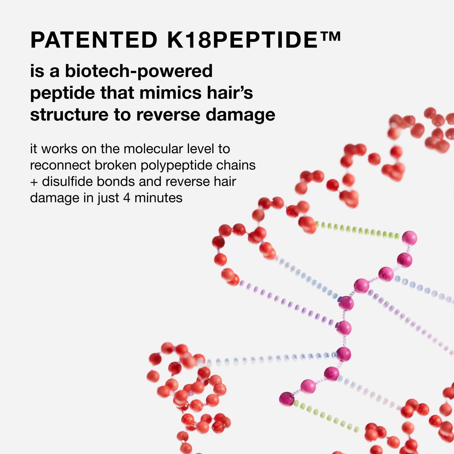 K18 Leave-In Molecular Repair Hair Mask - Peptide Hair Treatment Mask for Bleach, Color, Chemical + Heat Damaged Strands - Immediate + Lasting Damage Reversal in 4 Minutes (0.5 Fl oz)