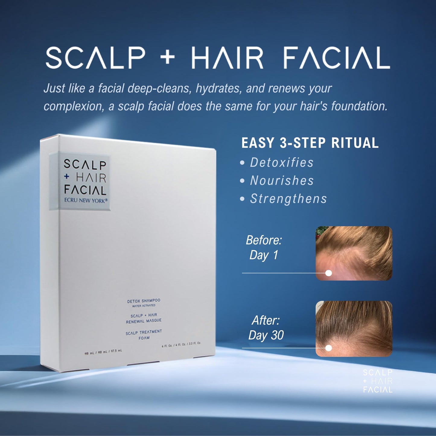 ECRU New York Scalp + Hair Renewal Masque - Deep Hydrating Hair Mask Treatment Restores Natural Shine and Strength - Color Safe Treatment Mask - 4oz
