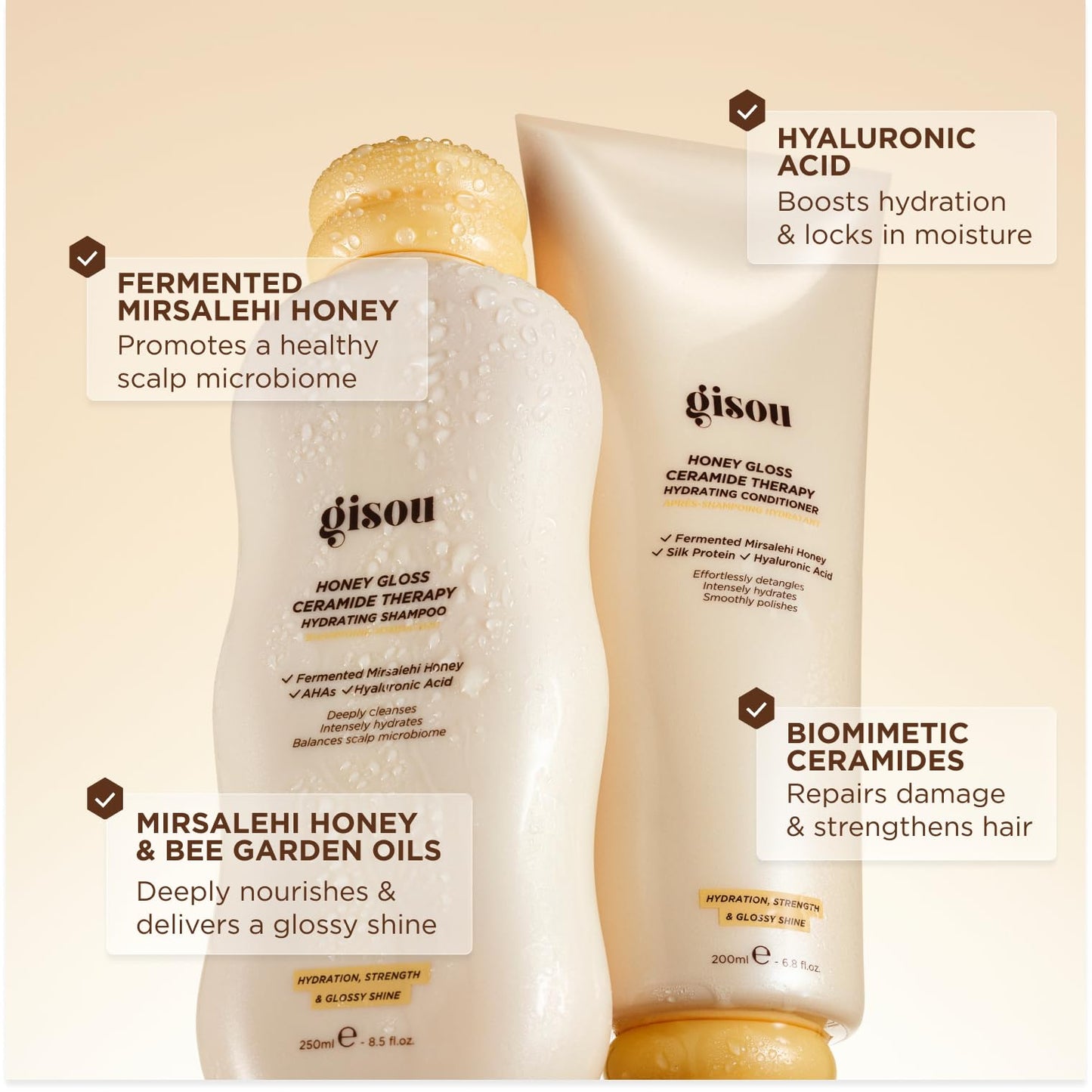 Gisou Honey Gloss Hair Therapy Trio for Smoother, Stronger, Glossier Hair