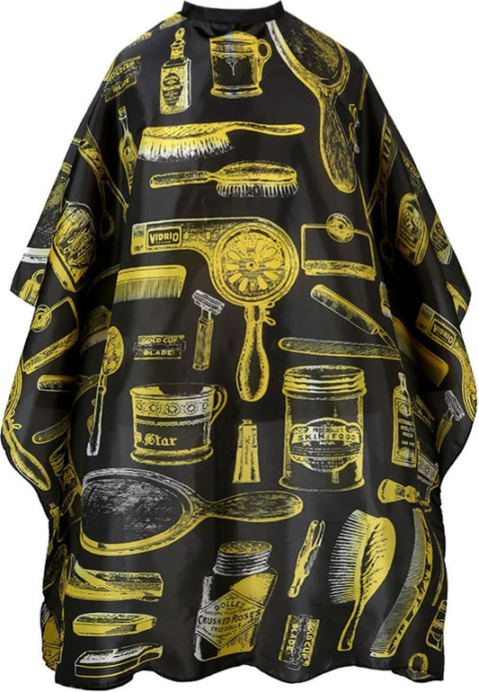 Borogo Professional Waterproof Hair Styling Cape Haircuting Salon Cape Gown Hair Salon with Snap Closure Yellow Stripes