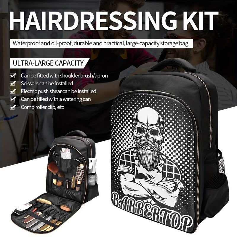 Barber Travel Bag Backpack BAEBERPLAN Large Organizer for Barbers Clippers and Supplies Portable Hairstylist Clipper Hairdresser Bag Backpack (White)