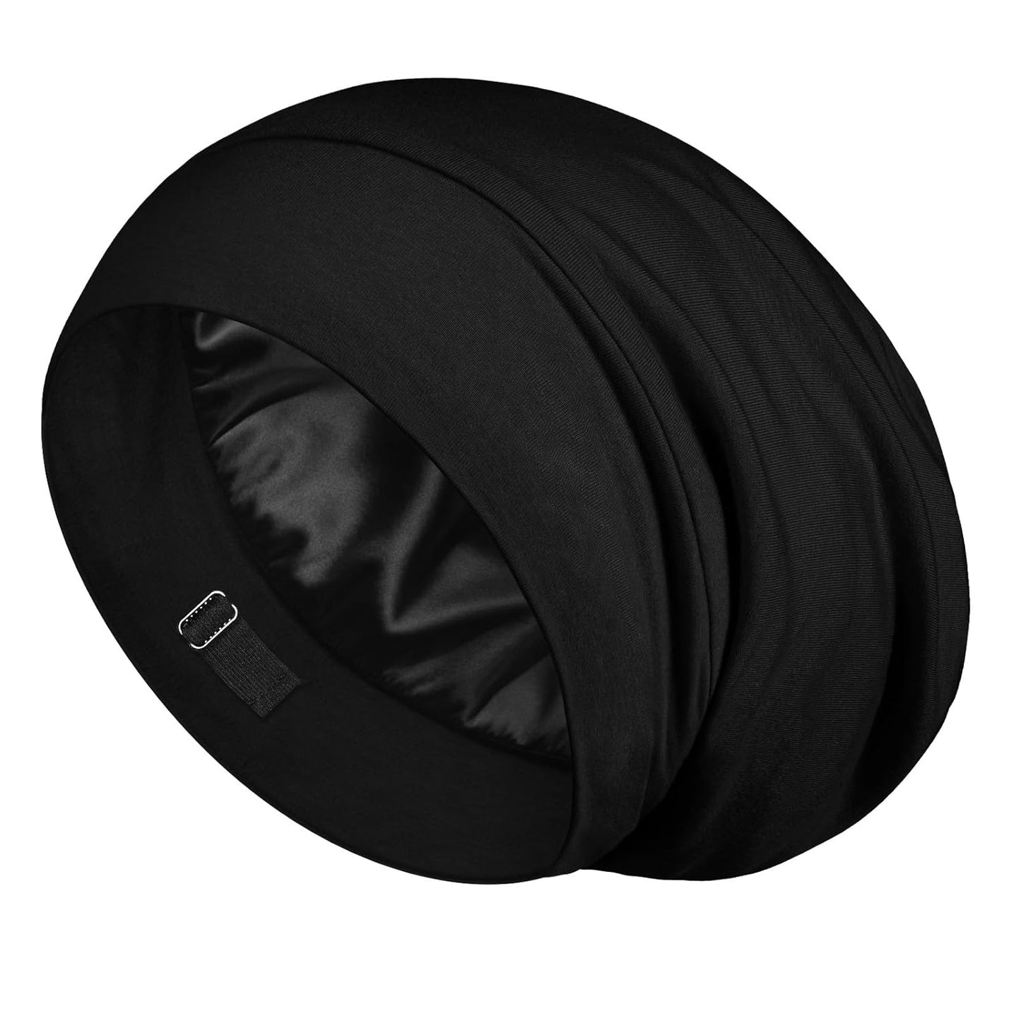100% Mulberry Silk Bonnet for Sleeping - Adjustable Night Cap | Brown Leopard, Pack of 1