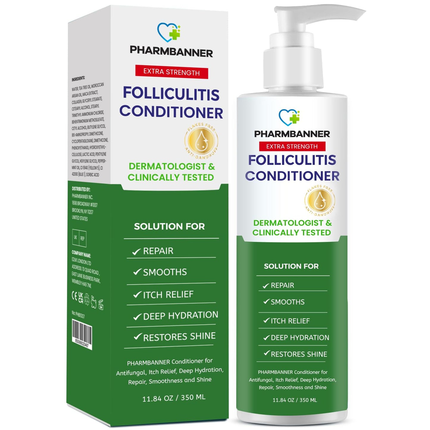 Anti-Fungal Shampoo & Conditioner Set - Tea Tree & Argan Oil for Folliculitis, Scalp Psoriasis | Relieves Itchy, Flaky Scalp