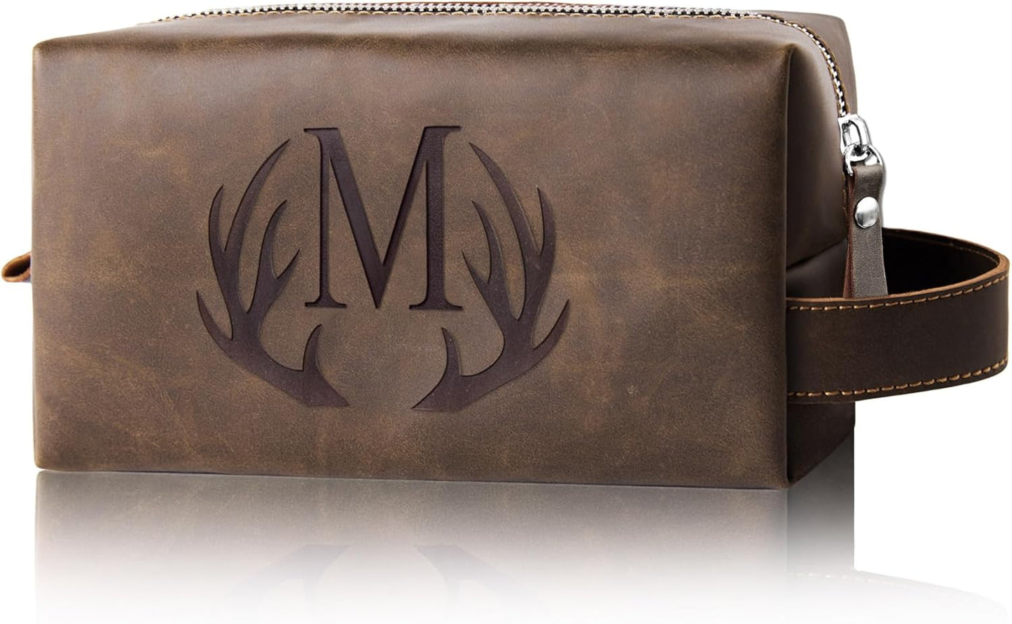 Men's Personalized Toiletry Bag - Waterproof PU Leather Travel Essential | Perfect Gift for Father's Day, Birthdays, and Easter (M)