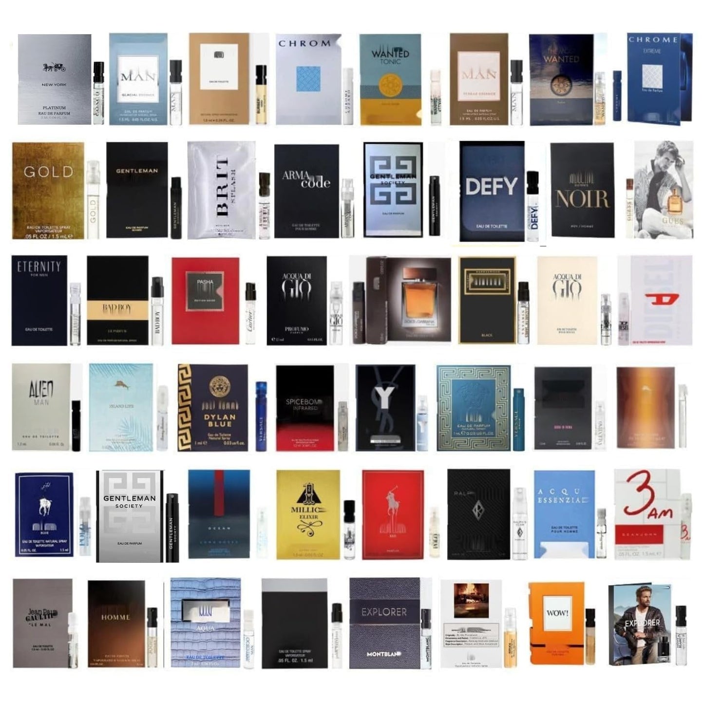 Designer Cologne Sample Vials for Men - 11 Premium Scents | Travel-Friendly Selection