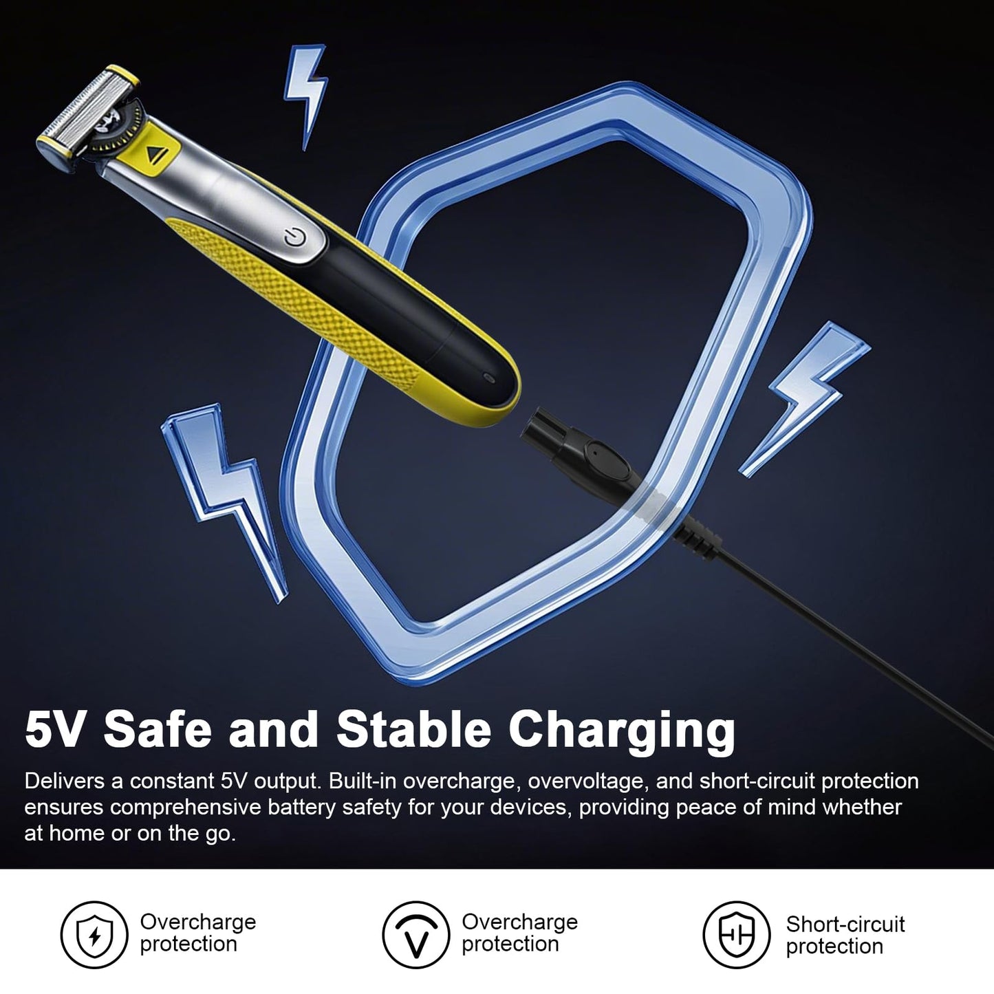 Asobilor 3.3FT 5V USB Replacement Charging Cord for Philips Norelco OneBlade, Compatible with QP2724 QP2834 QP1924 MG7910 MG9510, Fits Philips Electric Trimmers & Shavers