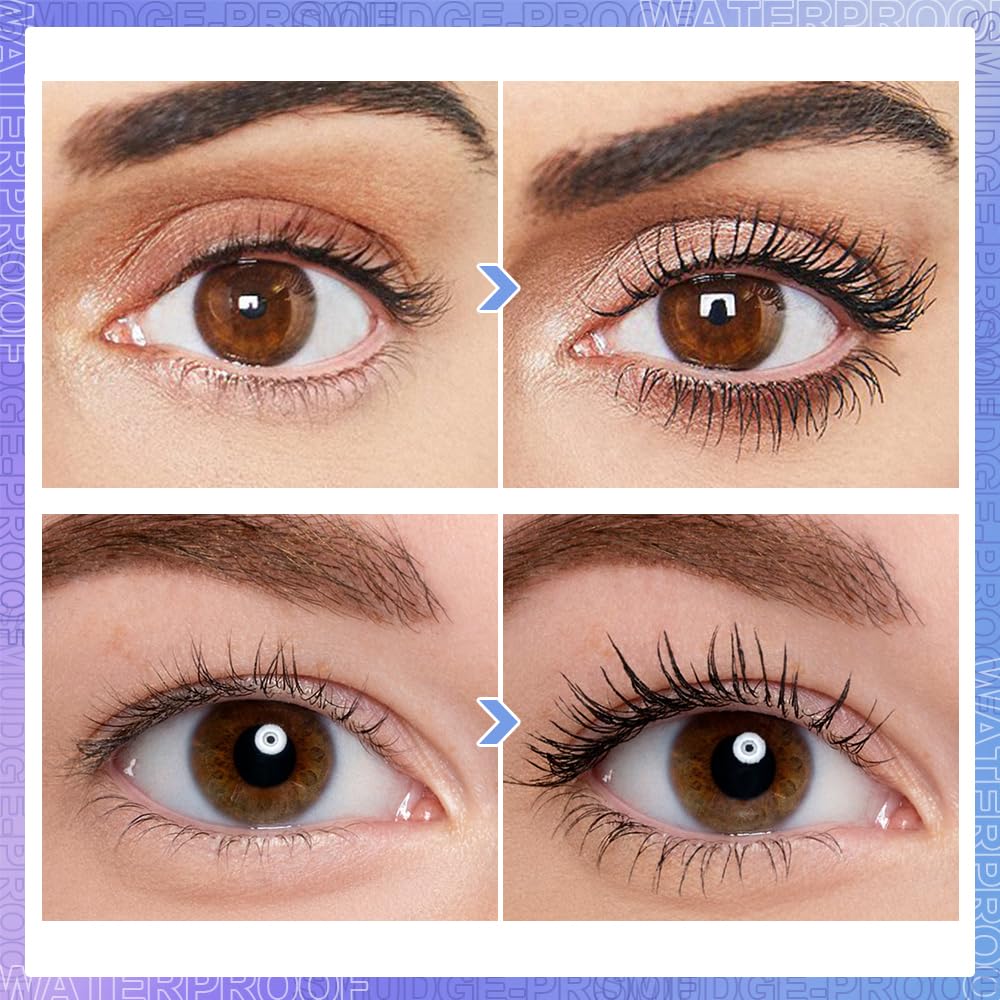 SACE LADY Black Mascara - Waterproof Volume & Lengthening Formula | Smudge-Proof, Clump-Free Eye Makeup