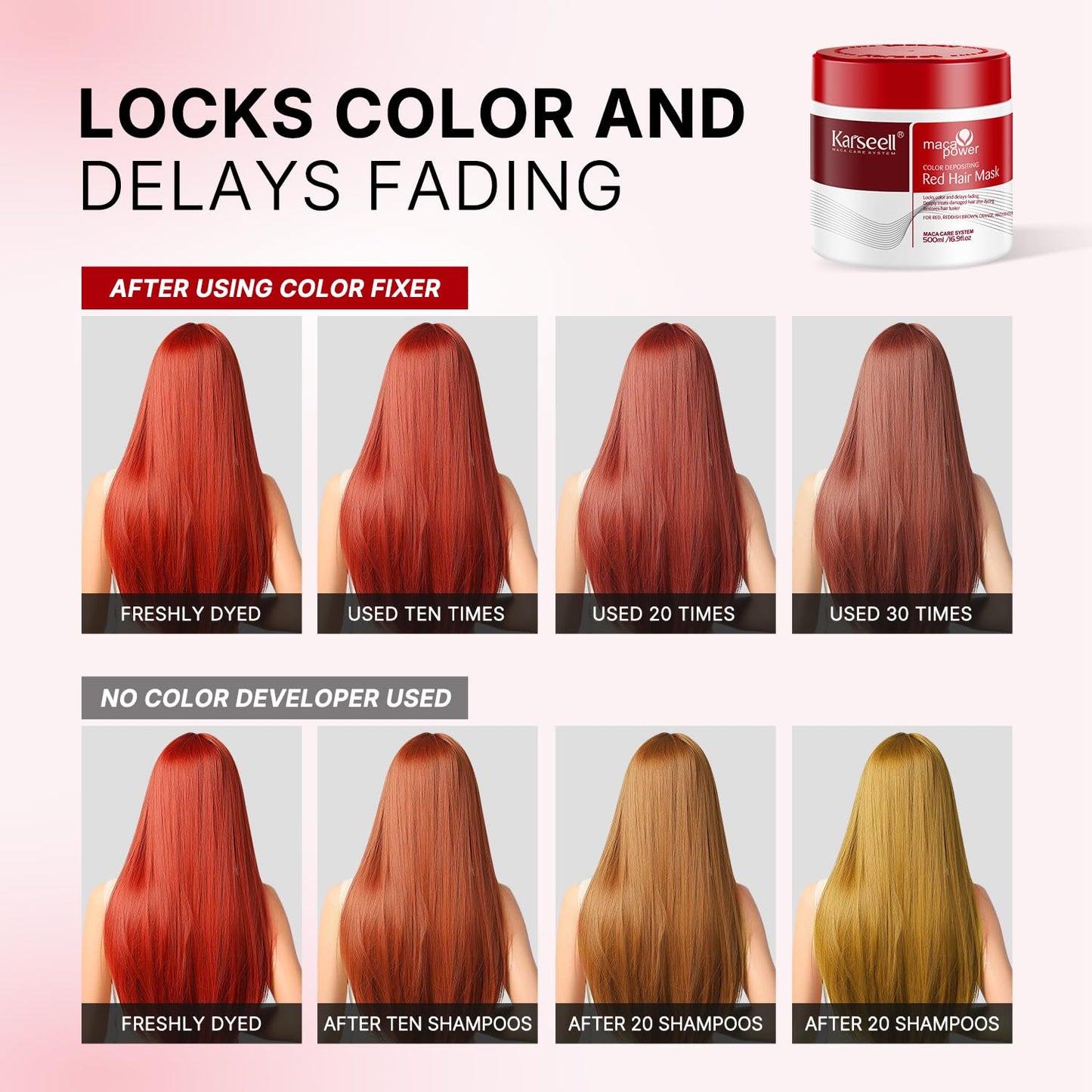 Color Depositing Conditioner - Red Hair Mask for Color-Treated Hair | Hydrates & Enhances Red Tones | 500ml (16.9 fl oz)