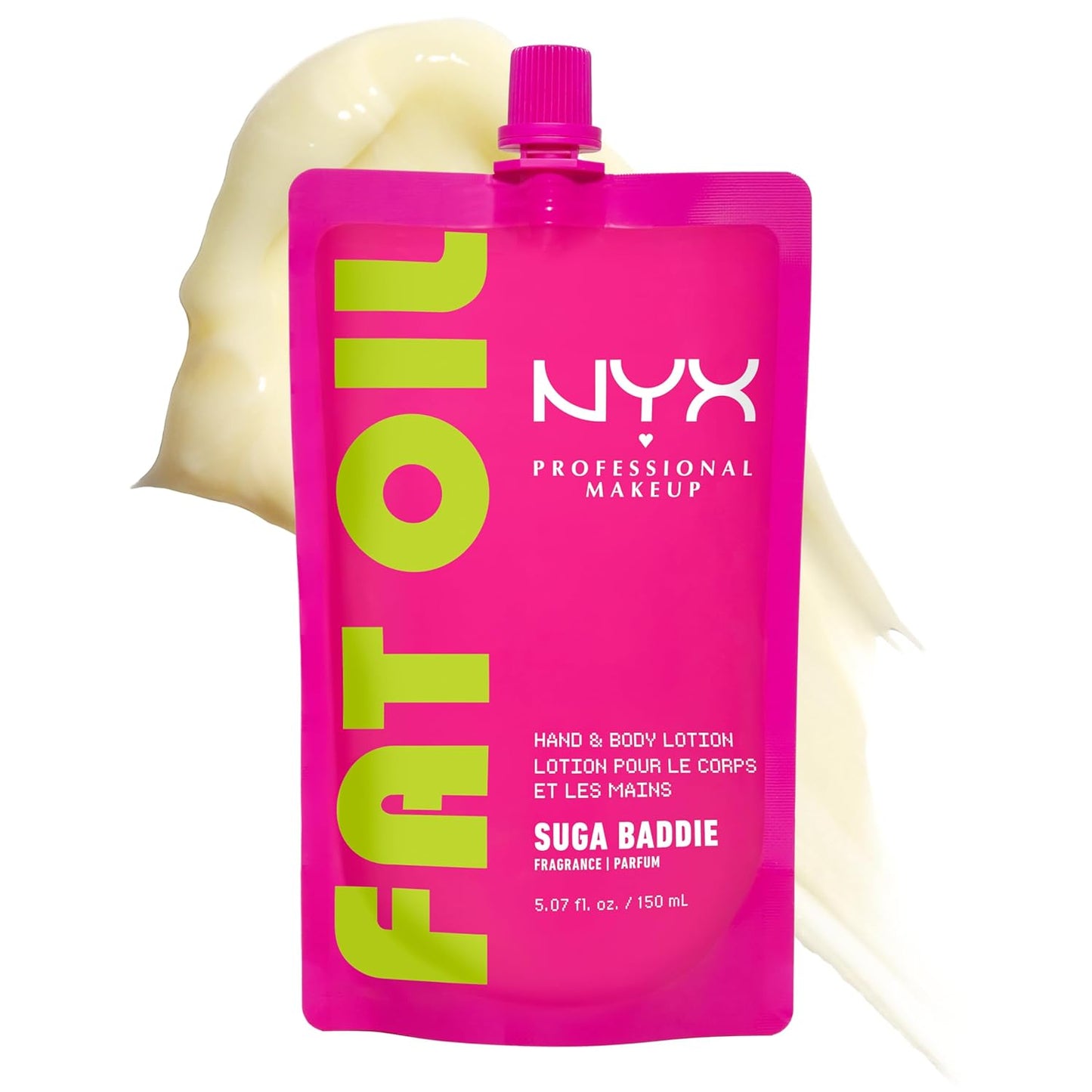 NYX Fat Oil Hand & Body Lotion - Suga Baddie Vanilla, 24HR Hydration, Lightweight Moisturizer with Avocado Oil, Vegan & Cruelty-Free