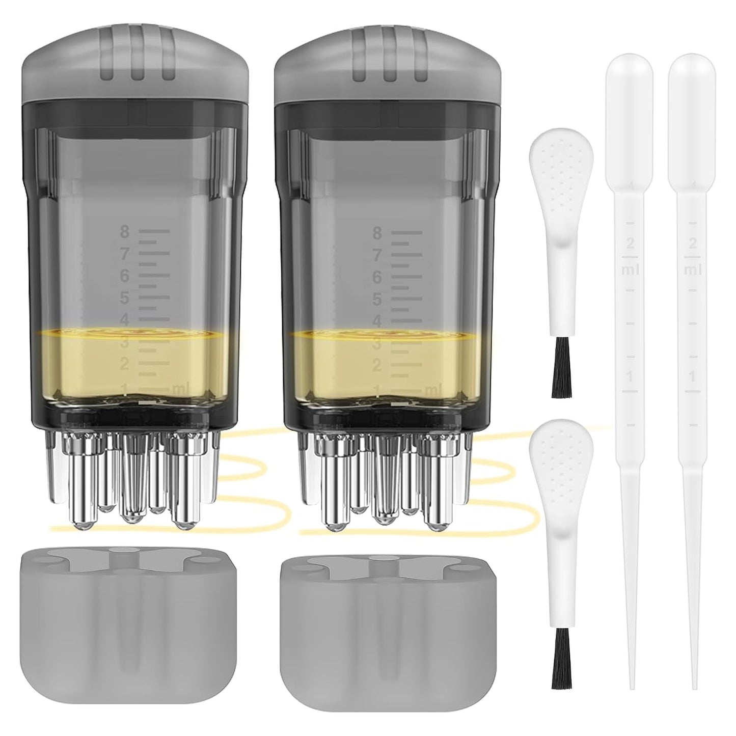 Minoxidil Applicator Set - 2 PCS Scalp Comb with Cleaning Brush & Dropper | Hair Growth Tool