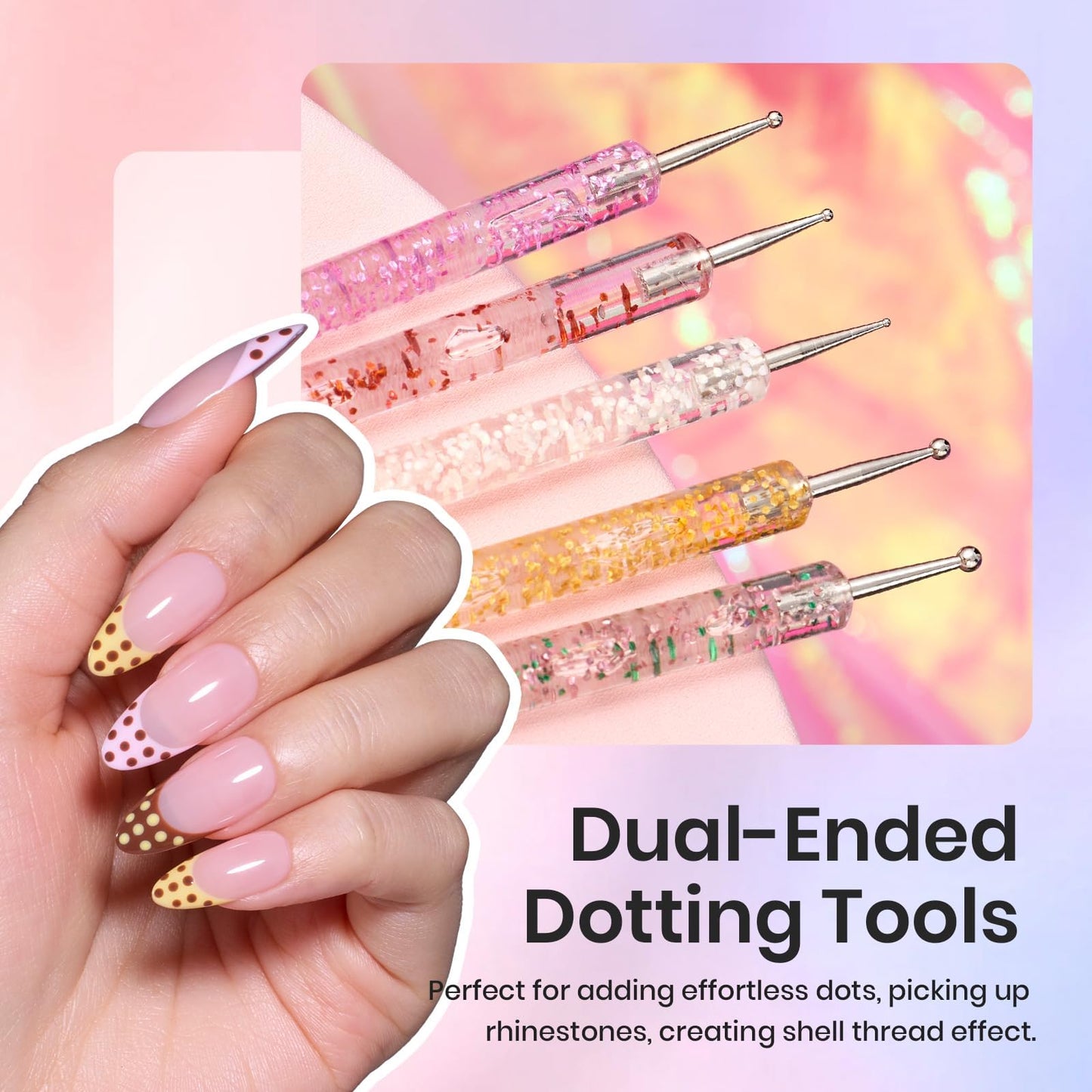 Beetles 31pcs Nail Art Brushes, Dotting Tools, Nail Art Pens, Dust Brush, Striping Liner Fingernail Drawing Pens with Palette Holder Metal Handle All in One for Starter Manicure Design Set