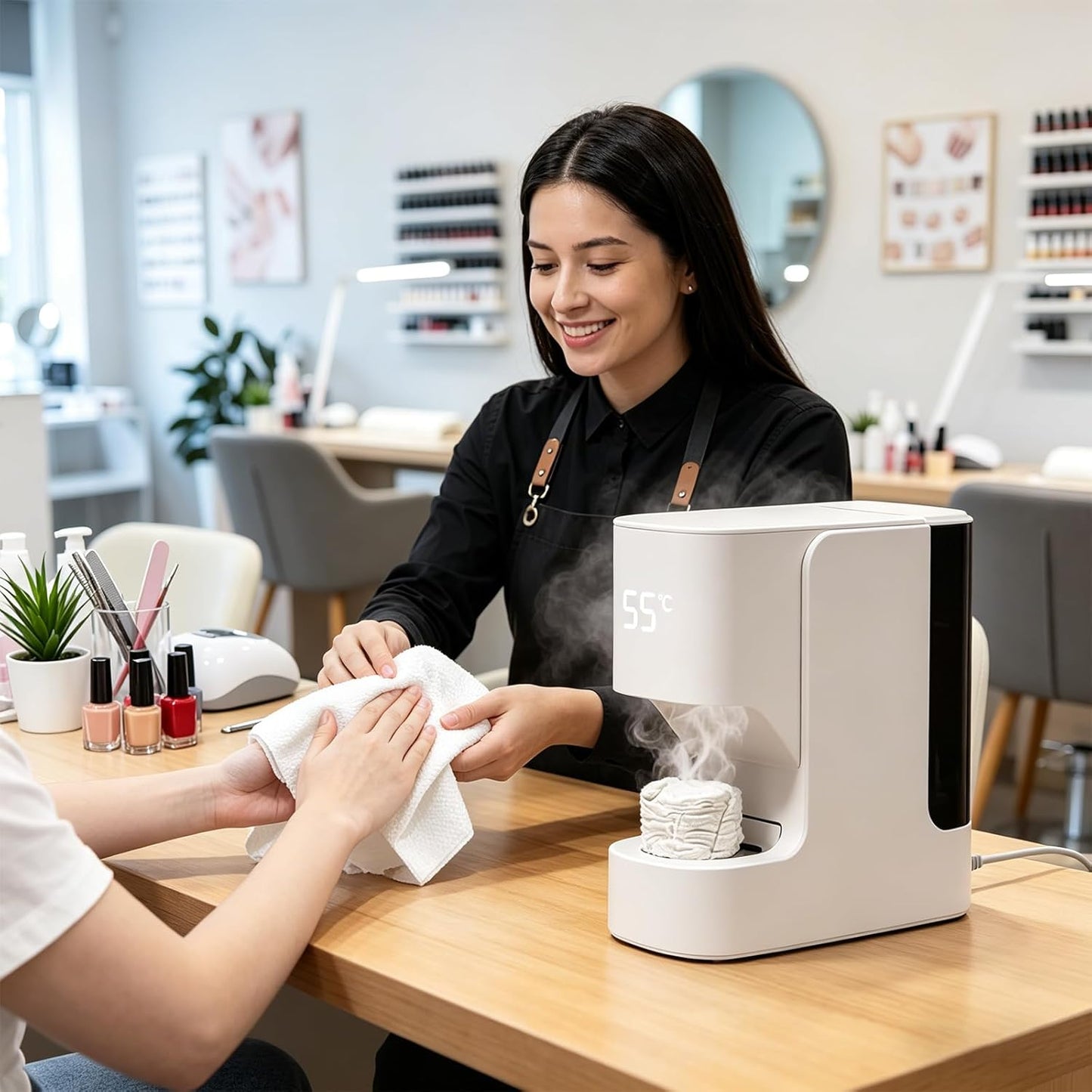 Automatic Towel Warmer - Hot Face Towel Heater with 55°C Constant Temperature | Includes 20 Compressed Towels