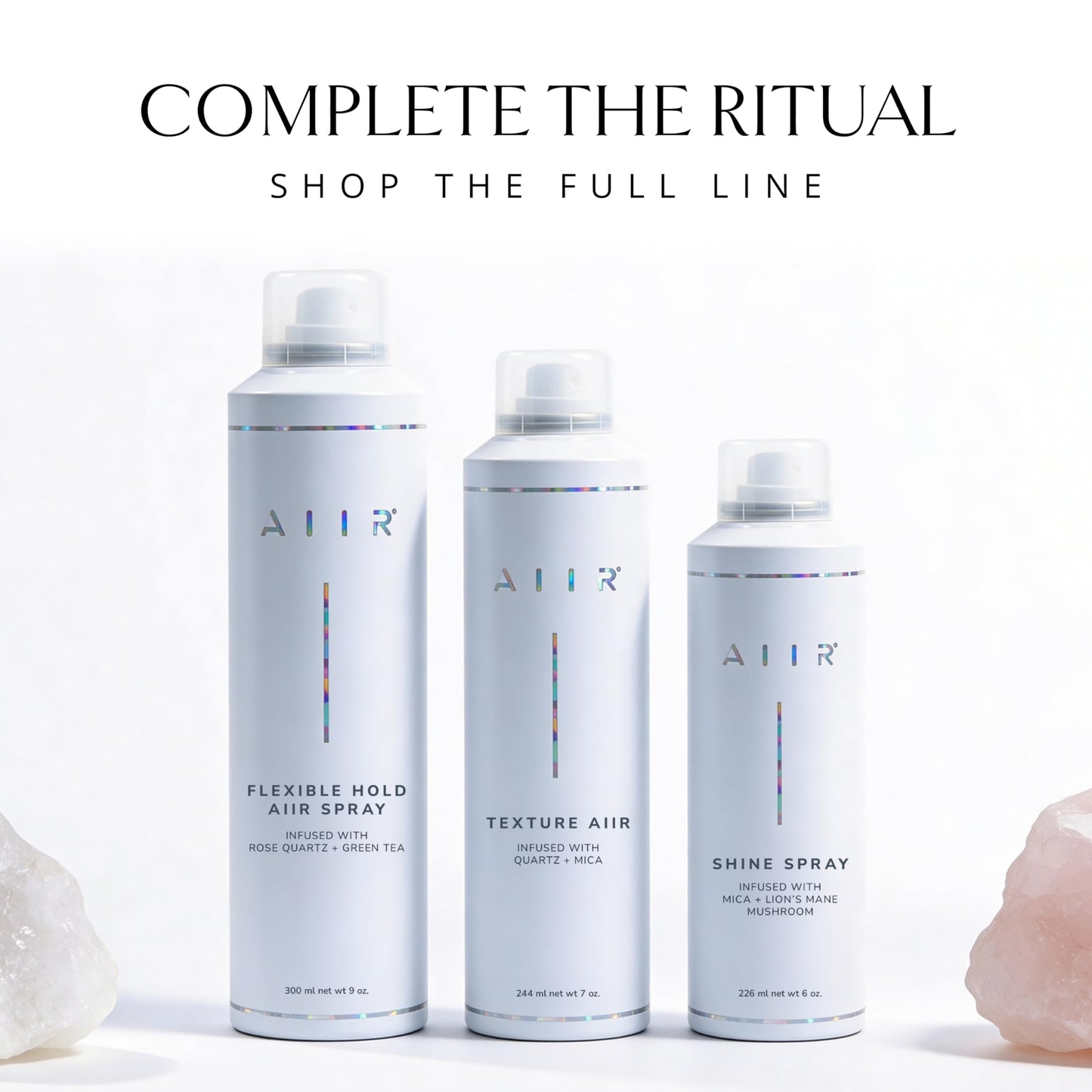 AIIR Shine Spray -Smoothing Spray for Glossy Sleek Hair, Humidity and Frizz Shield Spray, Gloss Spray, Lightweight Spray Coats and Protects Hair, Enhance Shine & Color with Reflect, 6 oz
