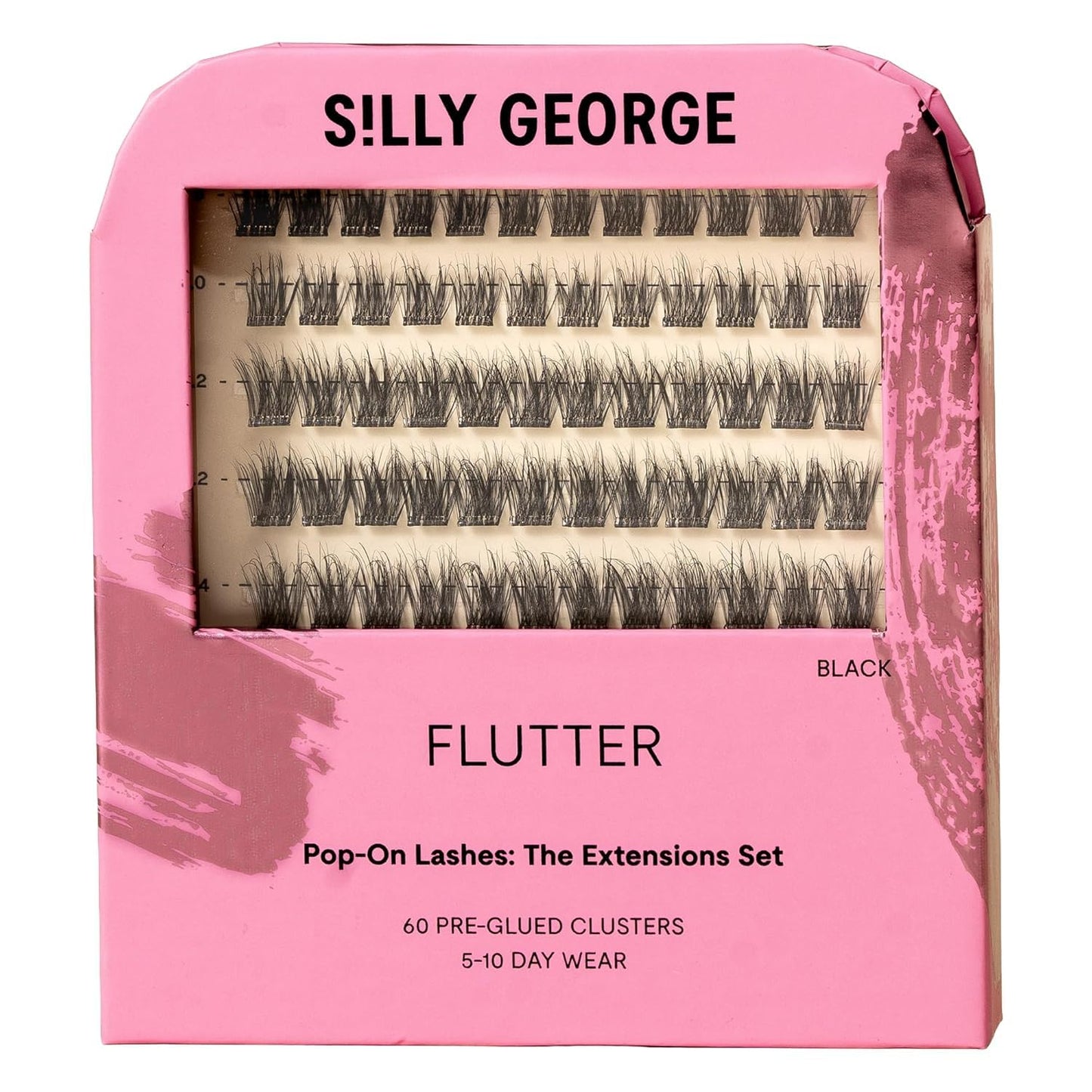 Silly George Pop-On Lashes - DIY Pre-Glued Faux Eyelash Clusters for Natural Look | Bloom, 5-7 Pairs, 60 Clusters