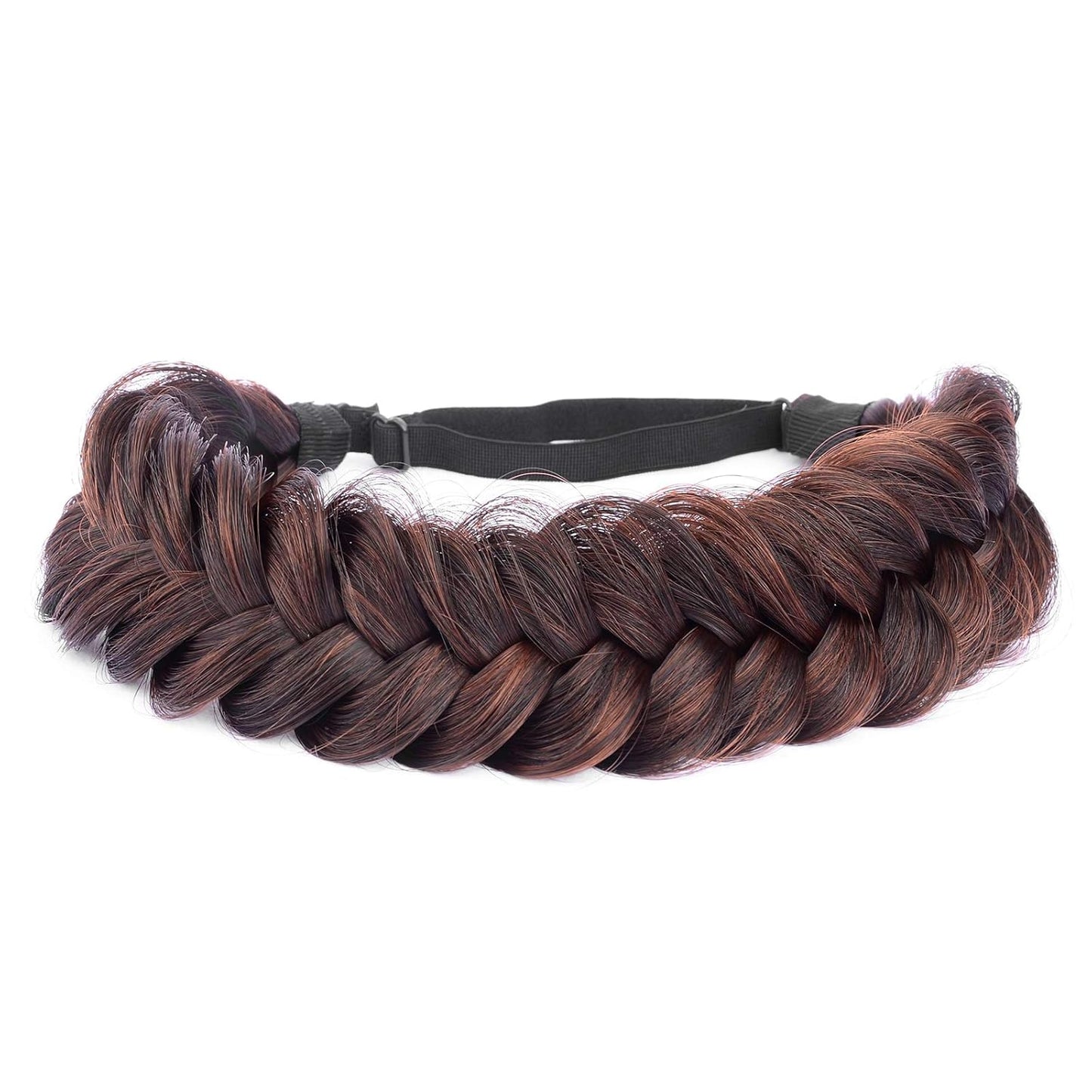 Messy Wide 2-Strand Synthetic Hair Braided Headband - Chocolate Toast | Stylish Hairpiece for Women & Girls