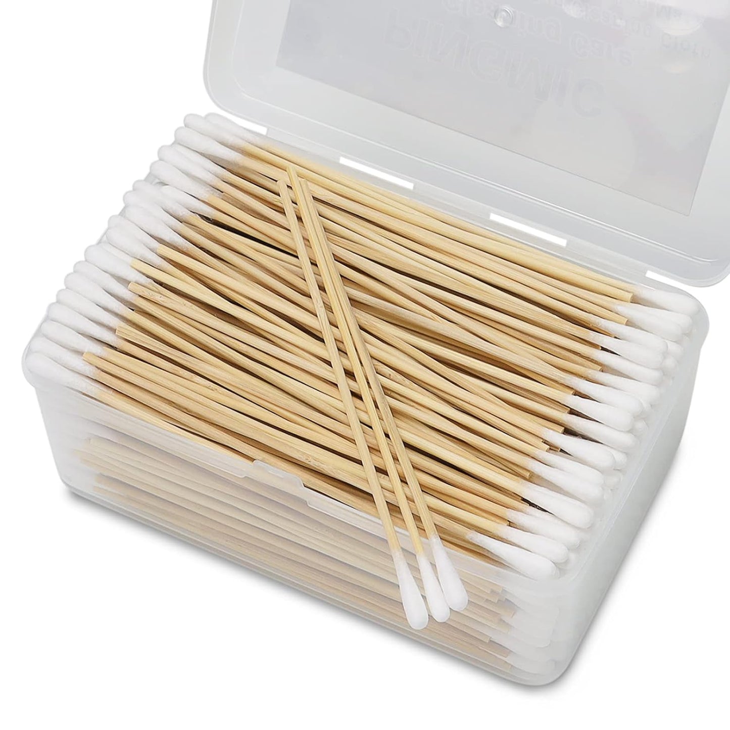 500PCS Cotton Swabs - Long Wooden Sticks, Lint-Free & Highly Absorbent Applicators for Makeup, Pet Care | Ideal for Home Cleaning