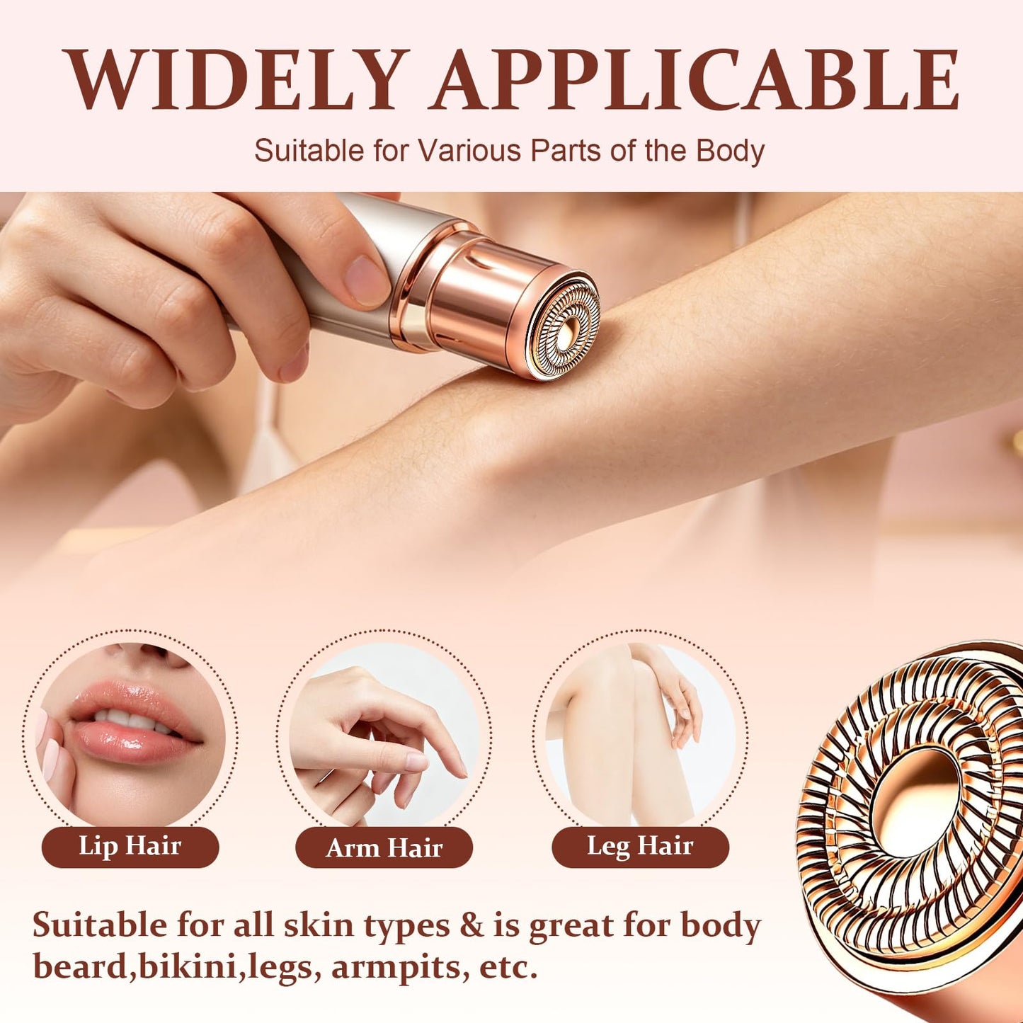 Gen 2 Replacement Heads Compatible with Flawless Facial Hair Remover for Women,Replacement Blades for Finishing Touch Flawless Hair Removal,Rose Gold (Rose Gold/6PCS)