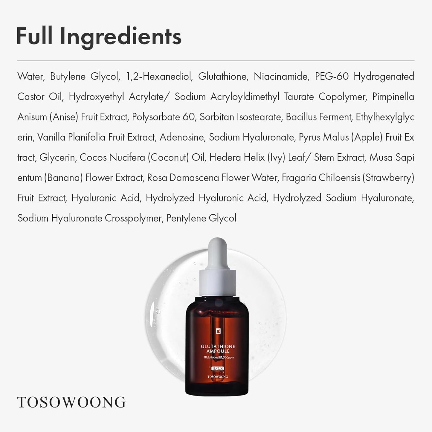 Glutathione Serum 20,000ppm - Brighten Dark Spots & Revitalize Skin | 30ml Korean Skincare