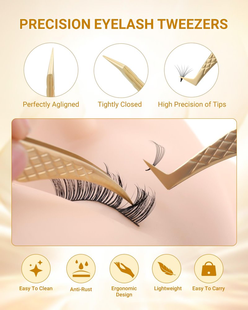 NAGARAKU Precision Fiber Tip Tweezers for Eyelash Extensions