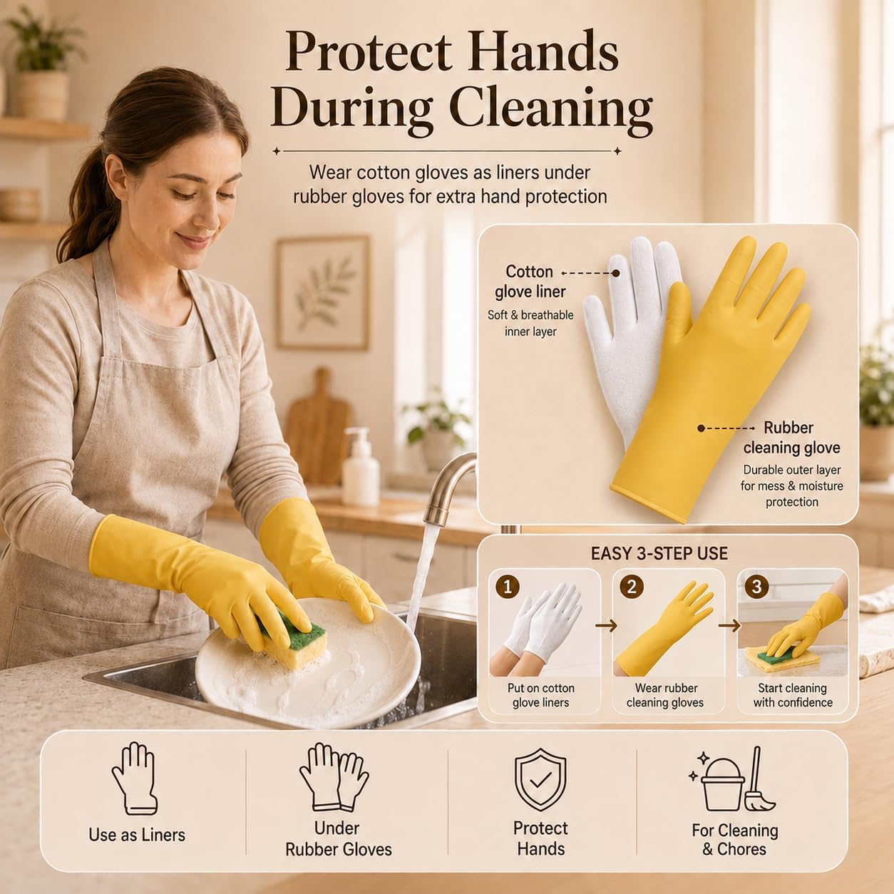 Cotton Moisturizing Gloves for Dry Hands | 10 Pairs Soft Overnight Lotion Gloves for Eczema Care