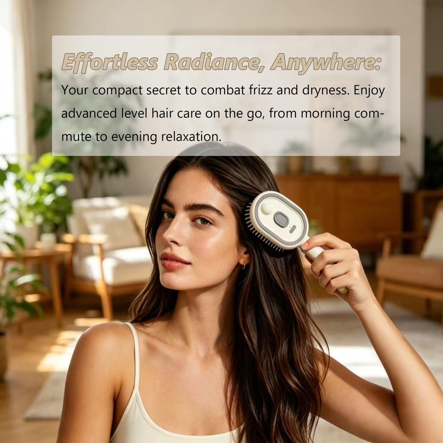 Electric Spray Air Cushion Massage Comb, 2026 Upgrade 2 in 1 Misting Detangling Brush Rechargeable Hair Straightener Steam Brush for Hair, Rechargeable Steam Hairs Straightener (White)