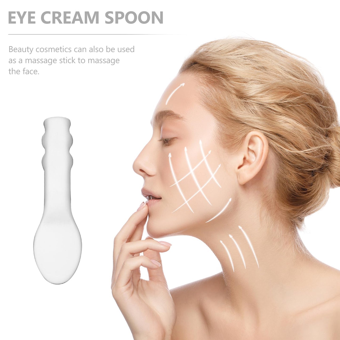 Ciieeo Stainless Steel Eye Cream Spoon Mini Cosmetic Spatula Facial Tool Portable Skincare Metal Spatula for Makeup and Cream Mixing