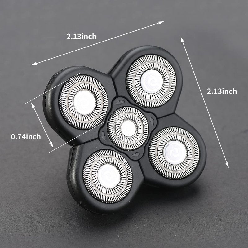 HONTEC 5 Blades Electric Shaver Replacement Heads Universal Blade for Razor (5D Black)