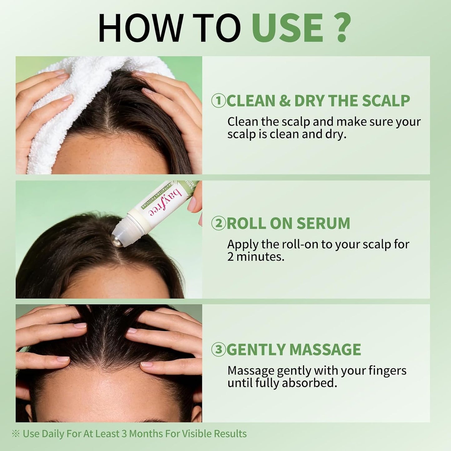 Rosemary Oil Hair Growth Serum - Hydrating Non-Greasy Scalp Treatment | 25ml Roller for Thicker Hair