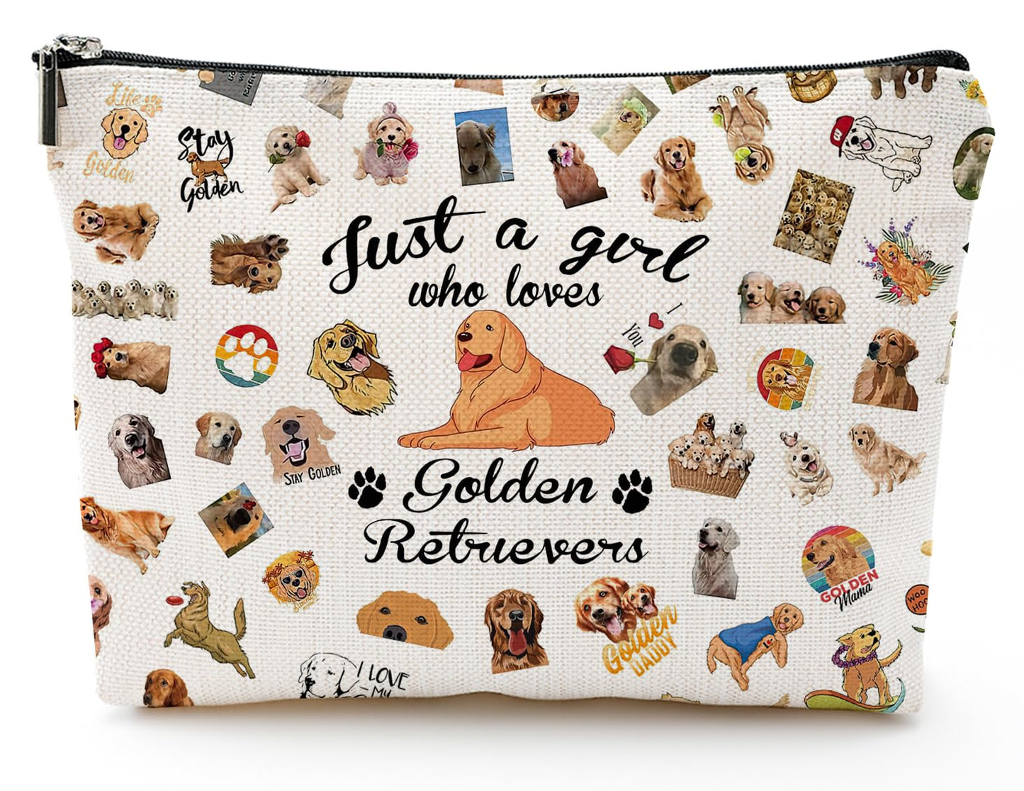 NONETH Golden Retriever Gifts: Makeup Bag for Women, Mom Gifts, Cosmetic Bag for Dog Owners